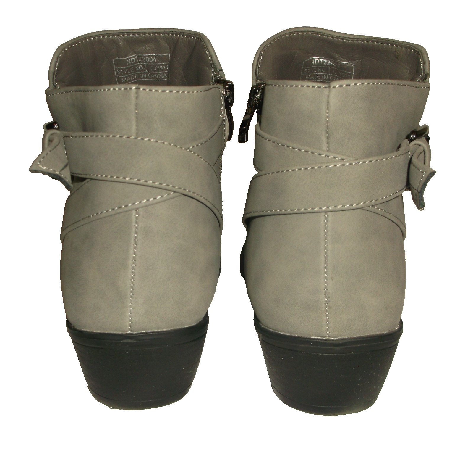 Vepose New York Womens CJY911 Gray Faux Nubuck Leather Zip Ankle Booties 11 M