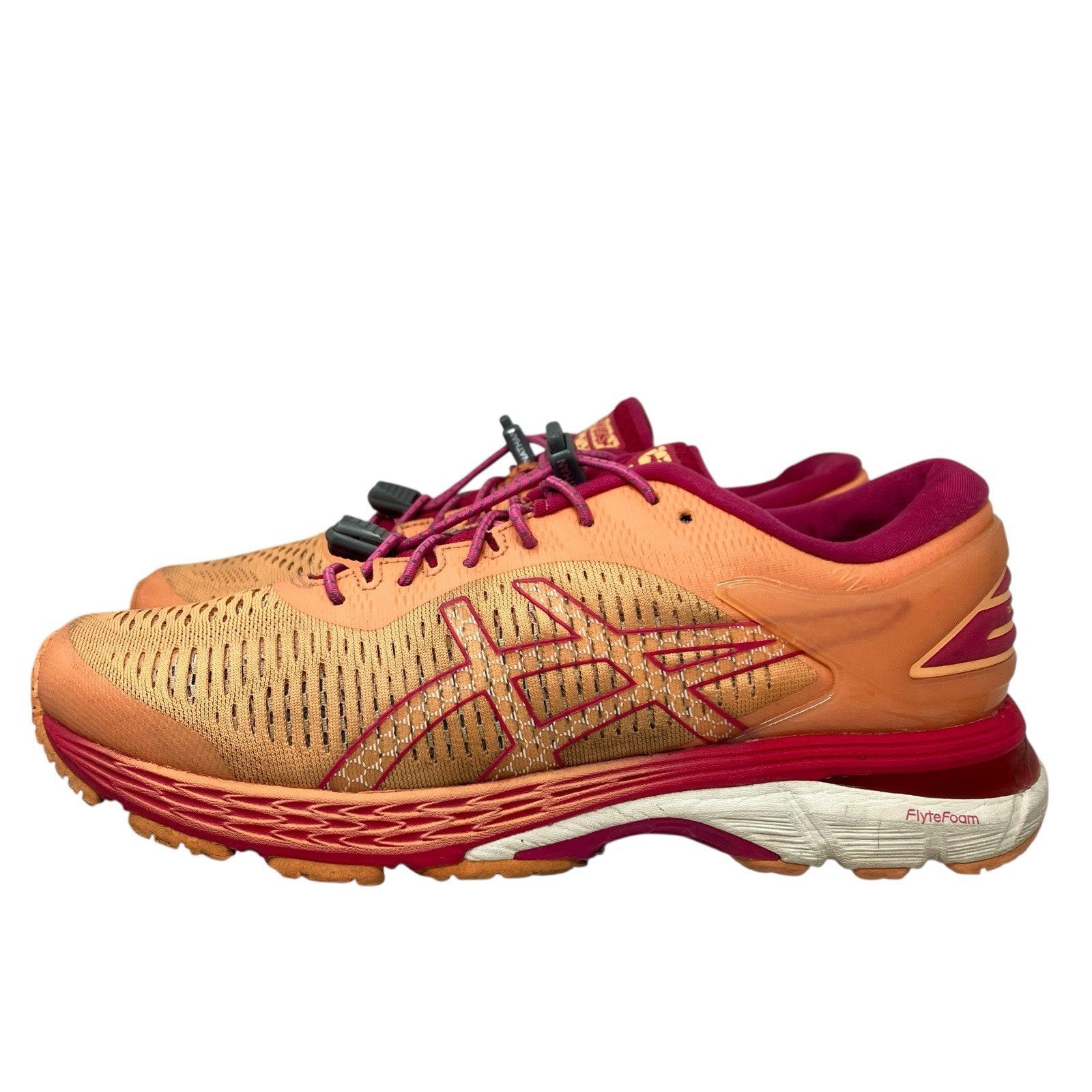 Asics Sneakers Womens 8.5 Orange Gel-Kayano 25 Running Workout Athletic 1012A026