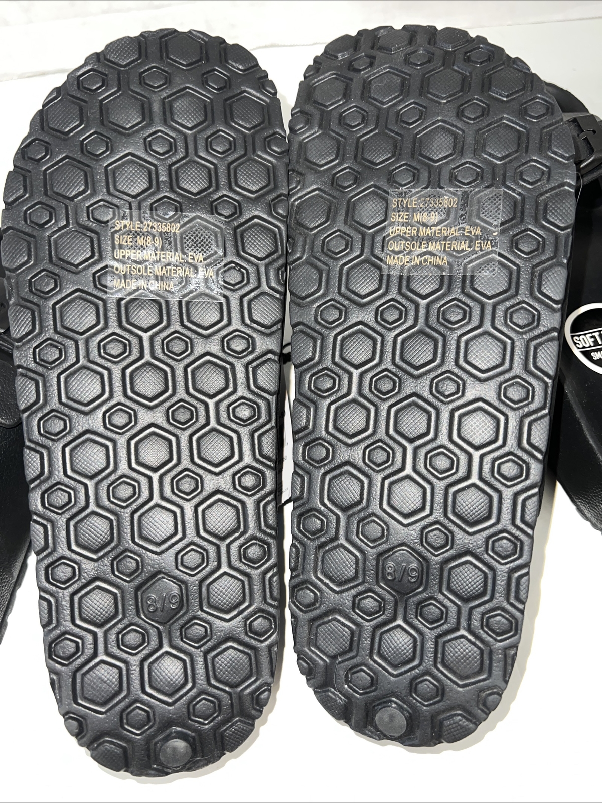 Bobbie Brooks Black Ladies Slip On Sandal Double Strap Choose Size 6-7 8-9 10-11