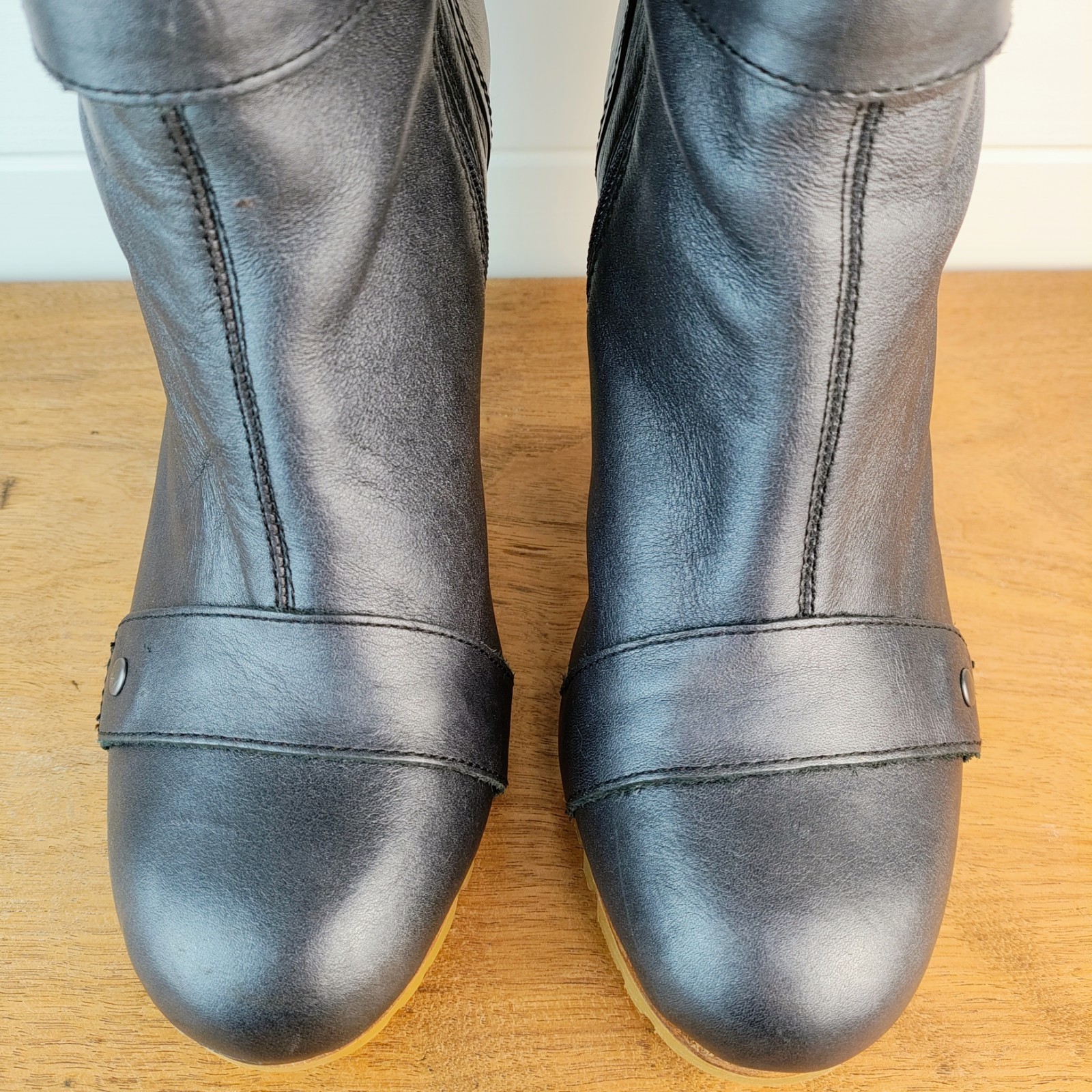 CAT Caterpillar X Shontelle Collab US 9 M Boots 4″ Sculpted High Heel Black -ish