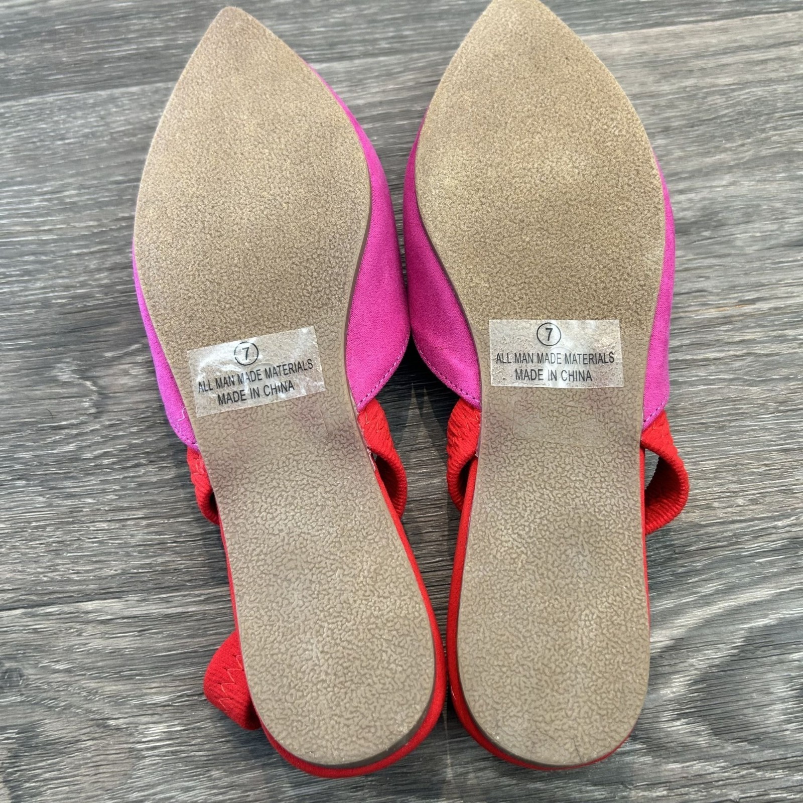 NEW Lulus Size 7 Mae Fuchsia Pink Red Suede Pointed Toe Slingback Flats Slip On