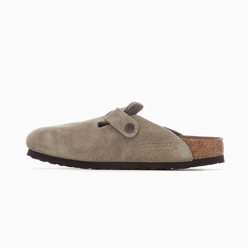 Birkenstock Boston Suede Taupe Soft Footbed Clogs Women’s Shoes Medium/Narrow