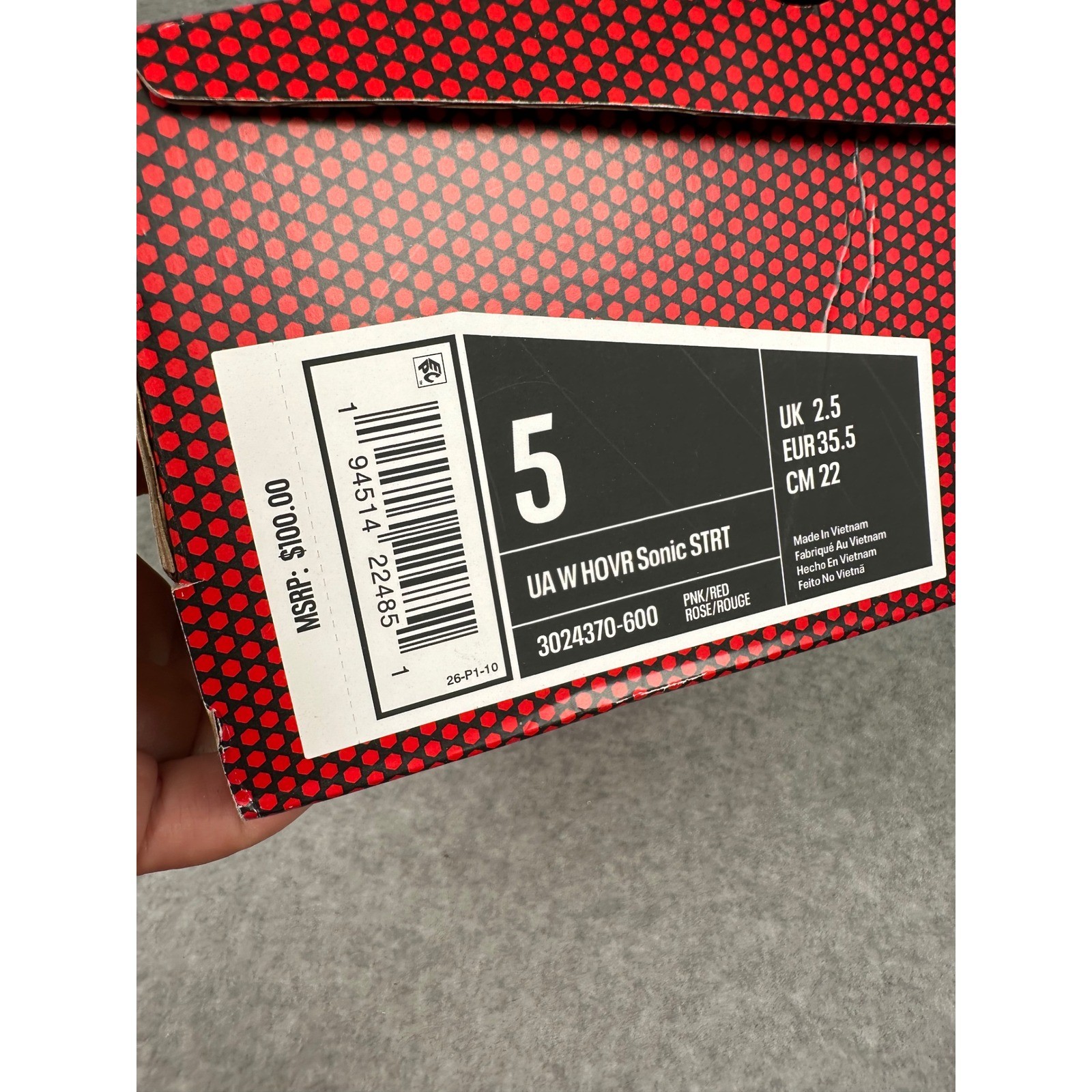 Under Armour HOVR Sonic STR Women’s Pink Running Shoes Sneakers – Size 5