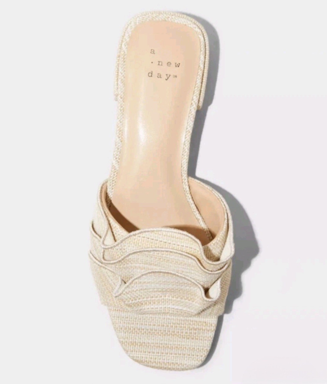 Women’s Lyta Raffia Ruffle Sandals with Memory Foam Insole – A New Day NWT Sz 11