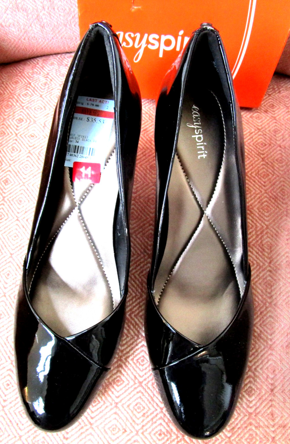 Easy Spirit Esalbie black patent leather pumps 2.75 » heels sz 11 Med New in box