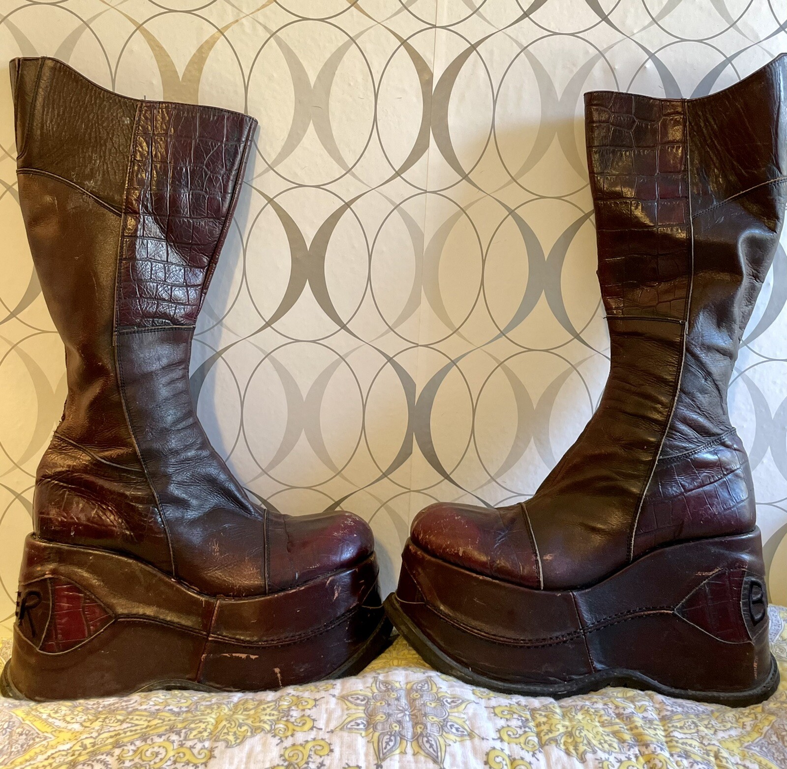 Vintage BUNKER Club Kid Platform Boots Trash & Vaudeville NYC RARE! Unisex SZ 41