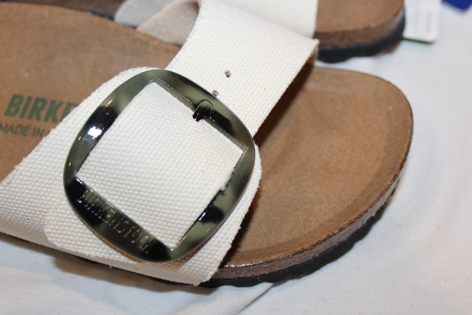 Birkenstock Women’s Madrid Vegan Canvas Sandals Eggshell EU 36 US 5-5.5 Narrow