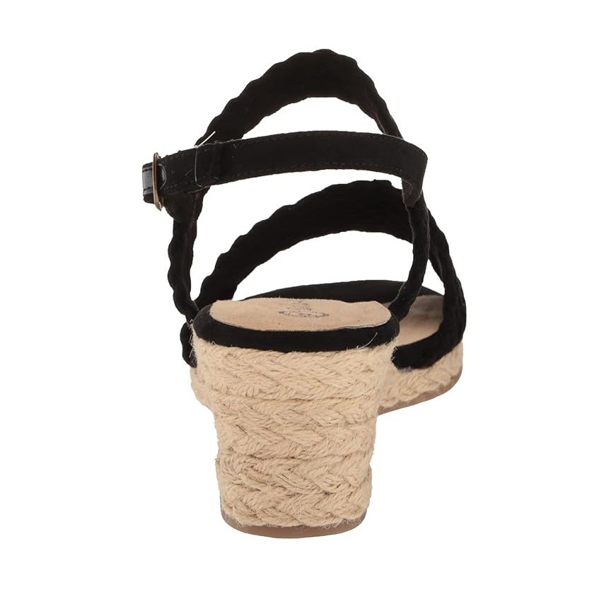 Bella Vita Womens 9 W Black Super Suede Mariella Wedge Heel Sandals NIB SN8
