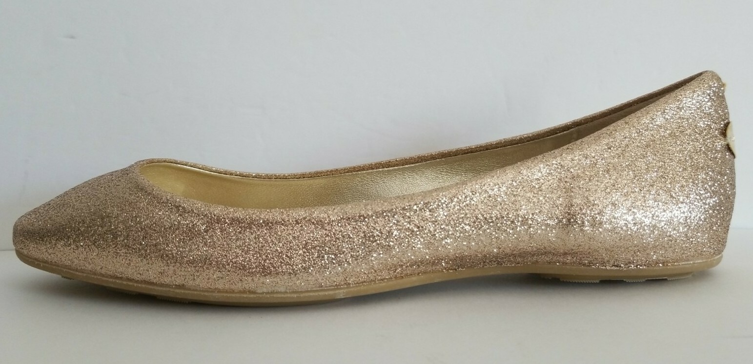 JIMMY CHOO WIT GOLD GLITTER LOGO WEDDING PARTY BALLET FLATS EU 35.5 I LOVE SHOES
