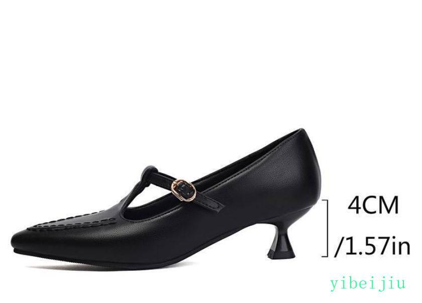 Sweet Women’s Pointed Toe Low Kitten Heel T Strap Party Wedding Shoes Sandal New