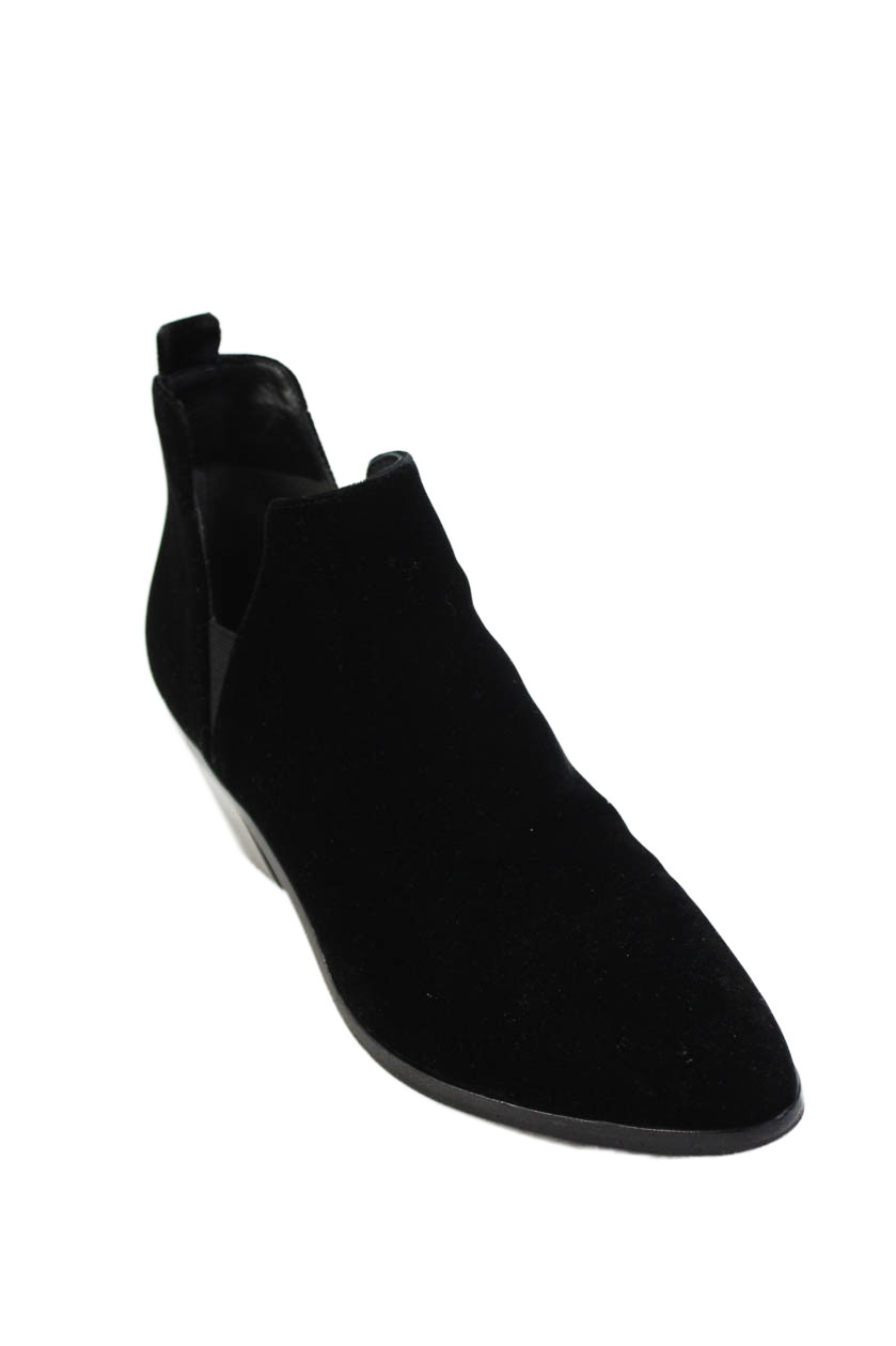Sigerson Morrison Womens Velvet Pointed Toe Heeled Ankle Boots Black Size 9