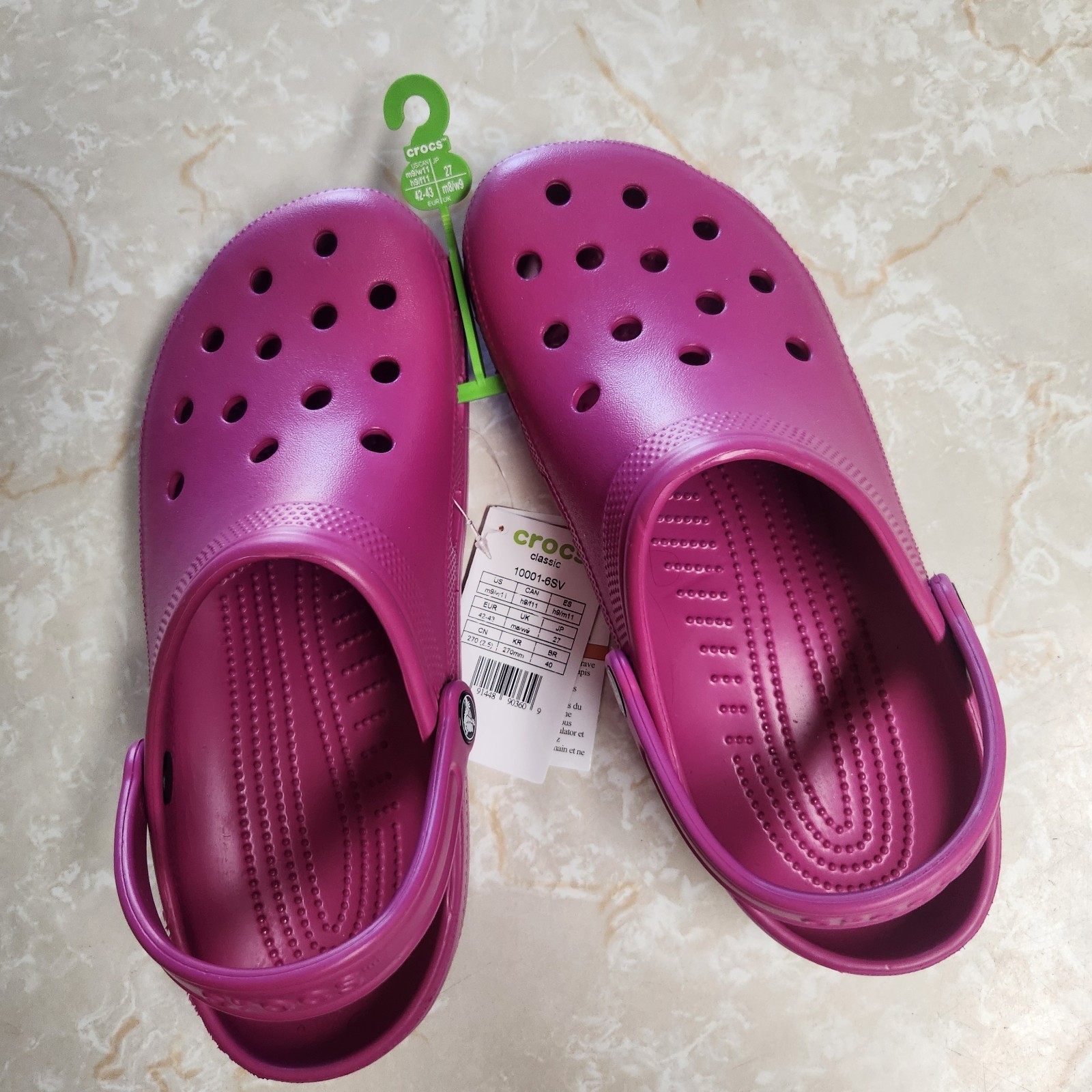 Crocs Women’s Classic Clog Authentic Shoe Style 10001 Dark Pink W11 M9 New