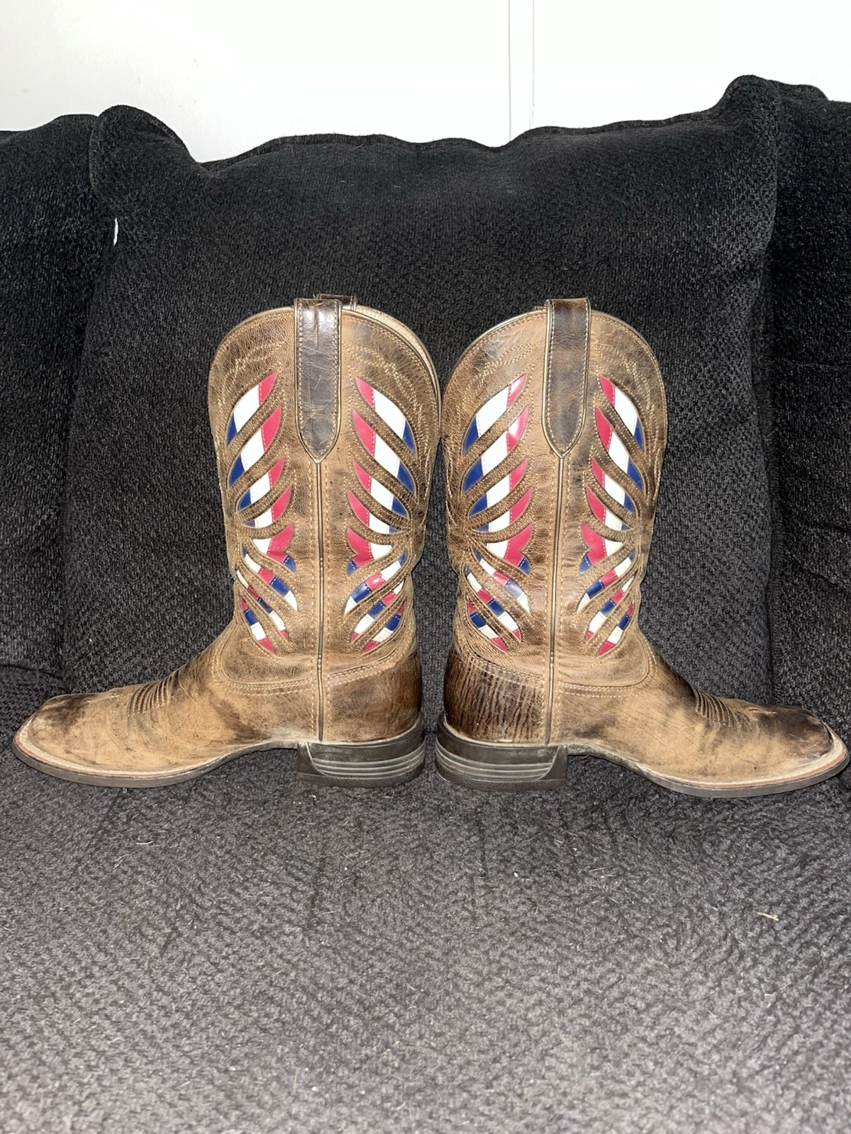 Ariat Square Toe Women Size 8 Red White And Blue Boot