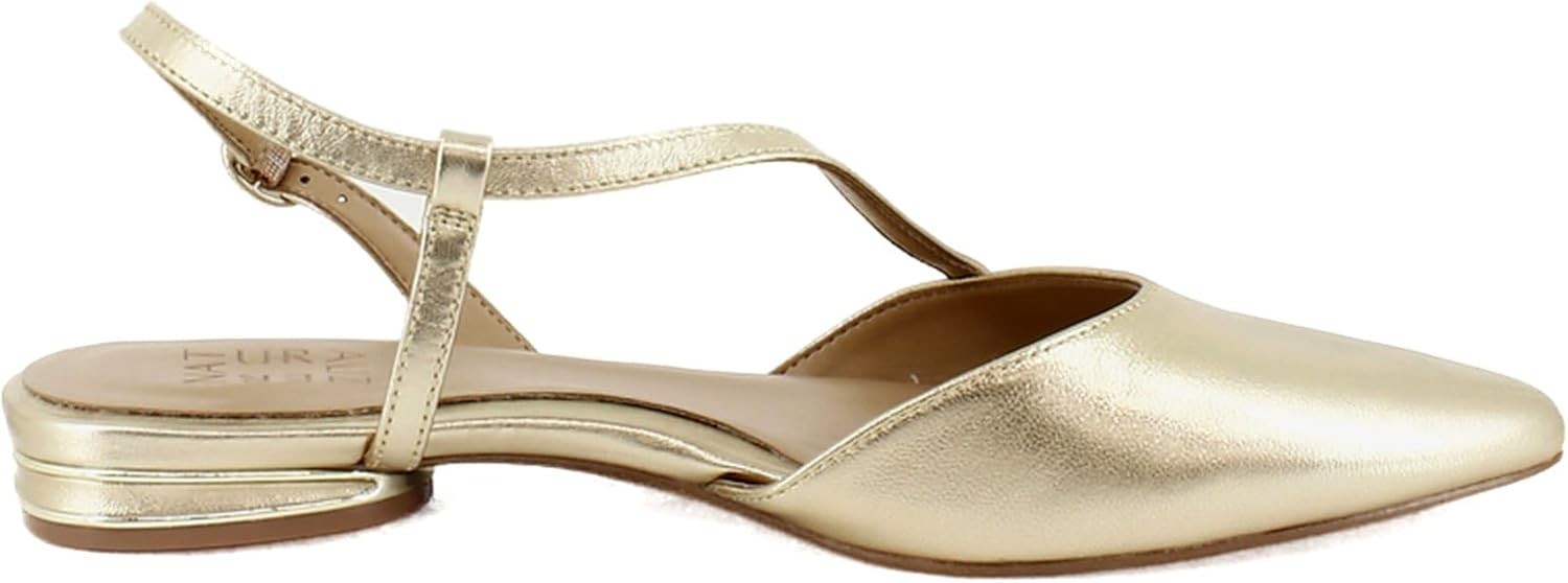 NIB Naturalizer Womens Hawaii Pointed Toe Slingback Flats Dark Gold Metallic 5M