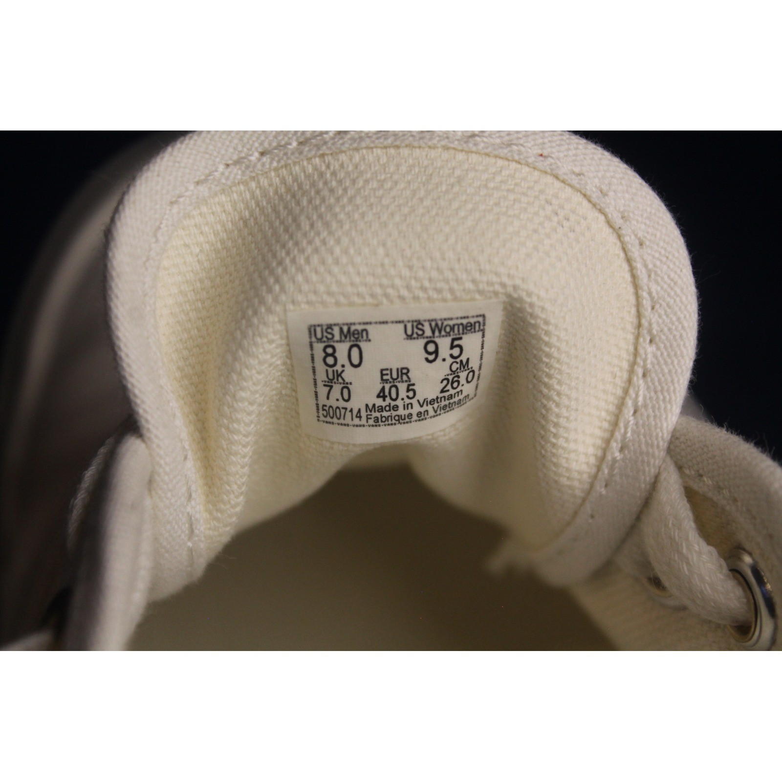 Vans Authentic Mushroom Floral Embroidered Cream Sneakers Womens 9.5 Mens 8.0