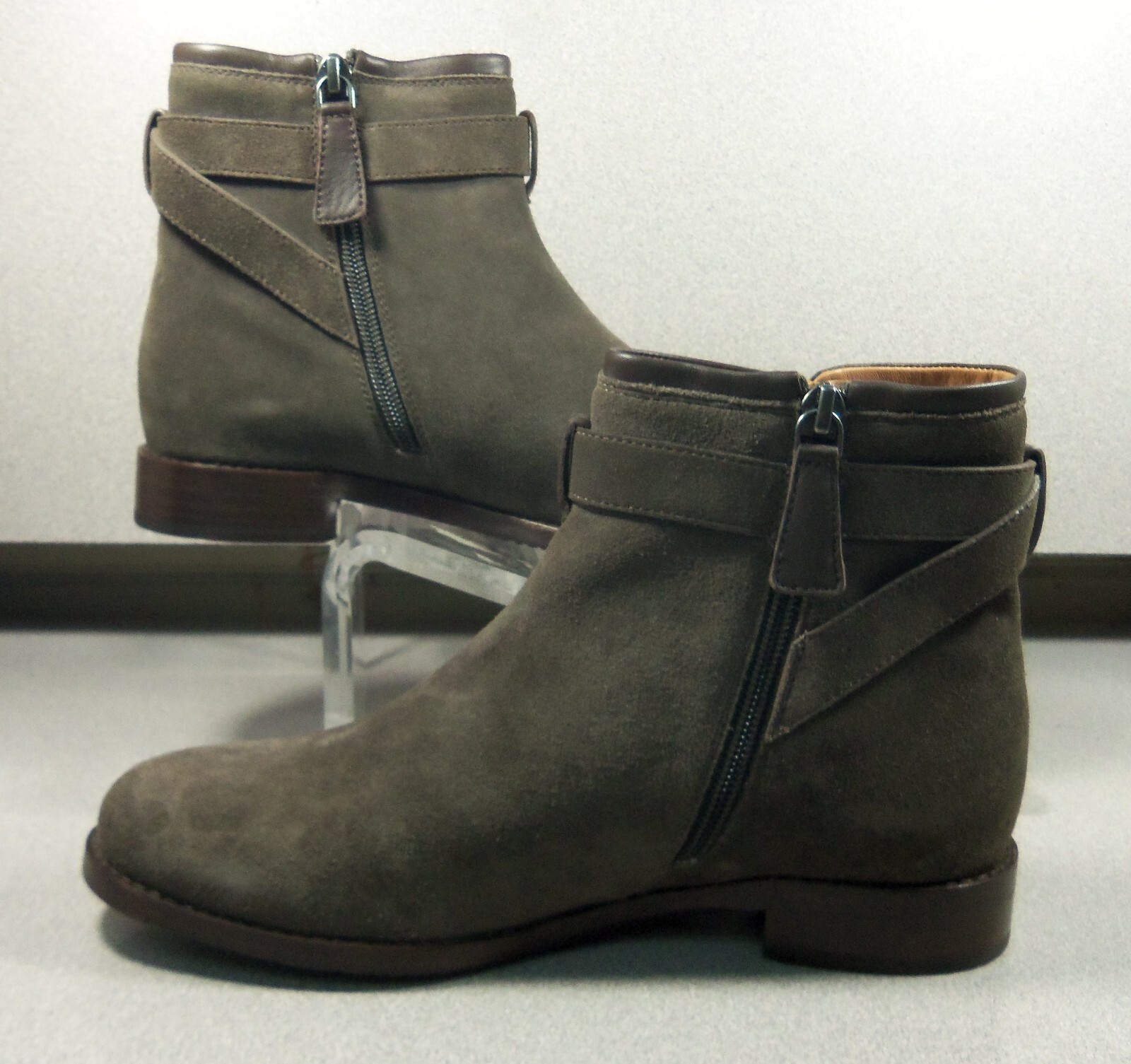 7852822 DARBY LMSBT50 WOMEN SIZE 7 BROWNISH GRAY SUEDE BOOTS JOHNSTON & MURPHY