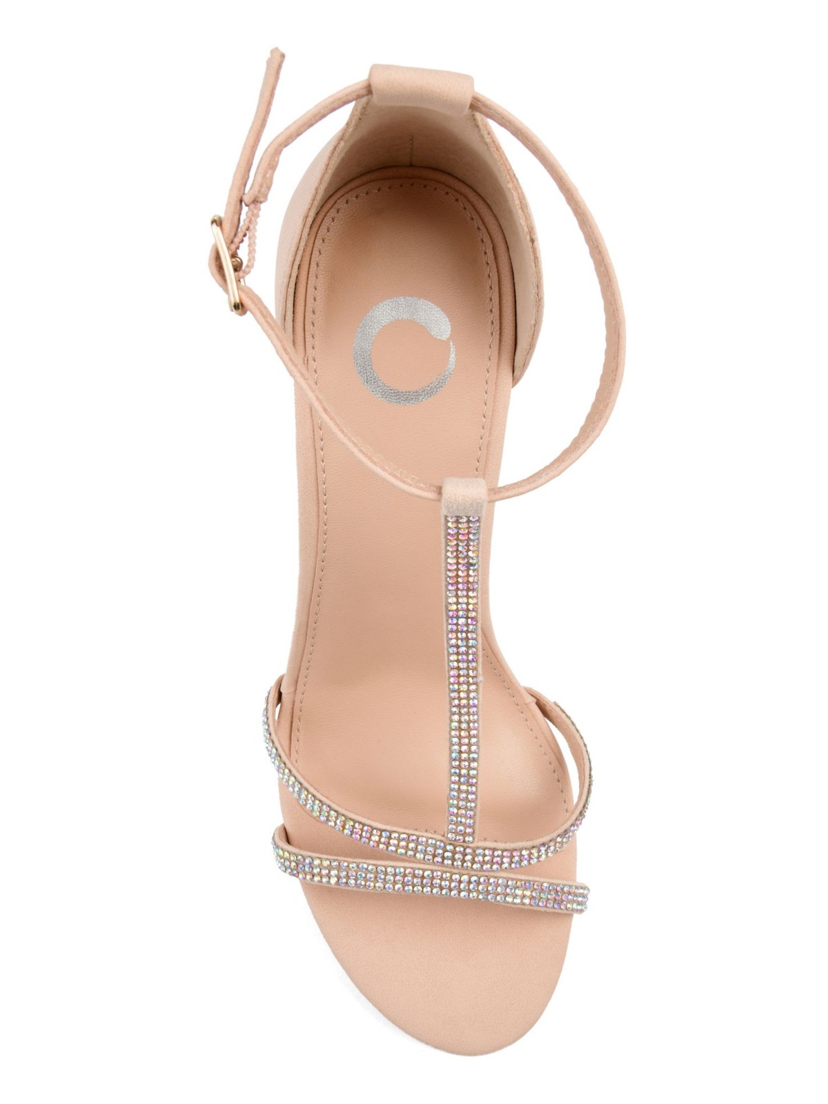 JOURNEE COLLECTION Womens Blush Beige T-Strap Denali Block Heel Sandals 8