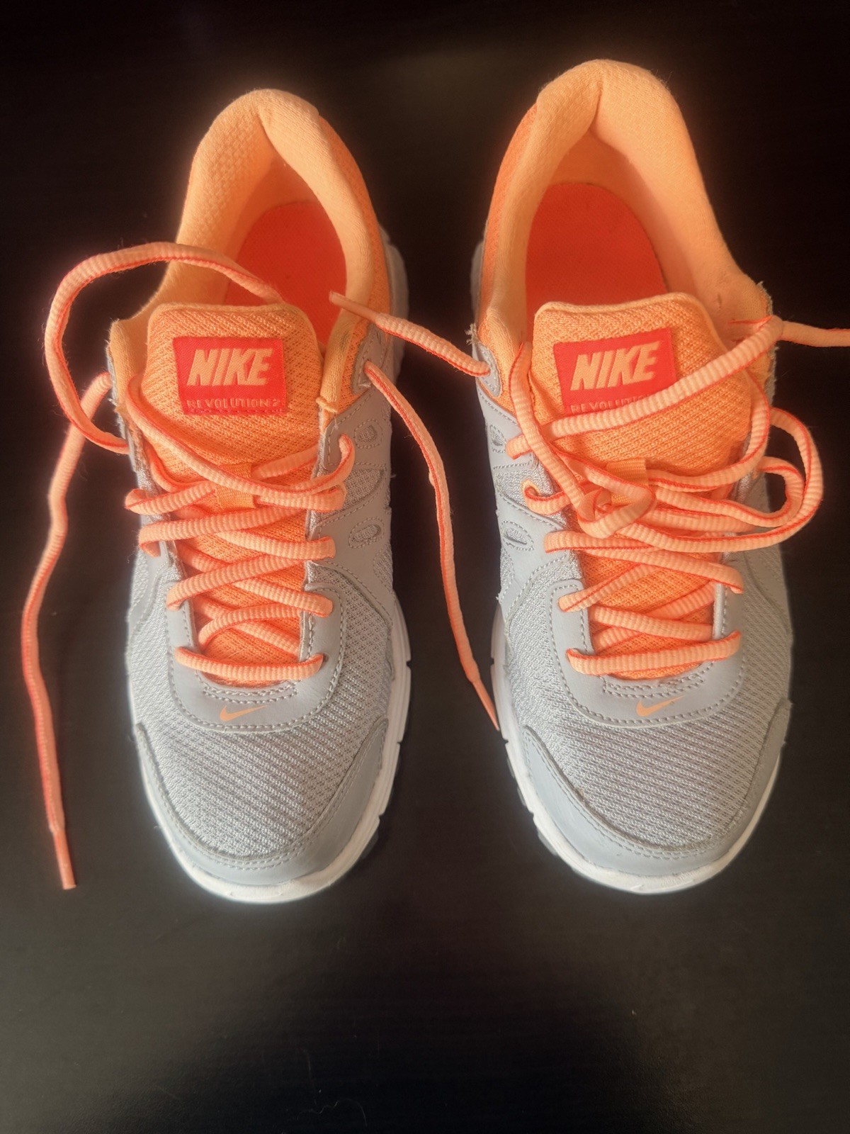 Nike Revolution 2 Women’s Low Top Lace-Up Running Sneaker Gray/Orange 554900-030