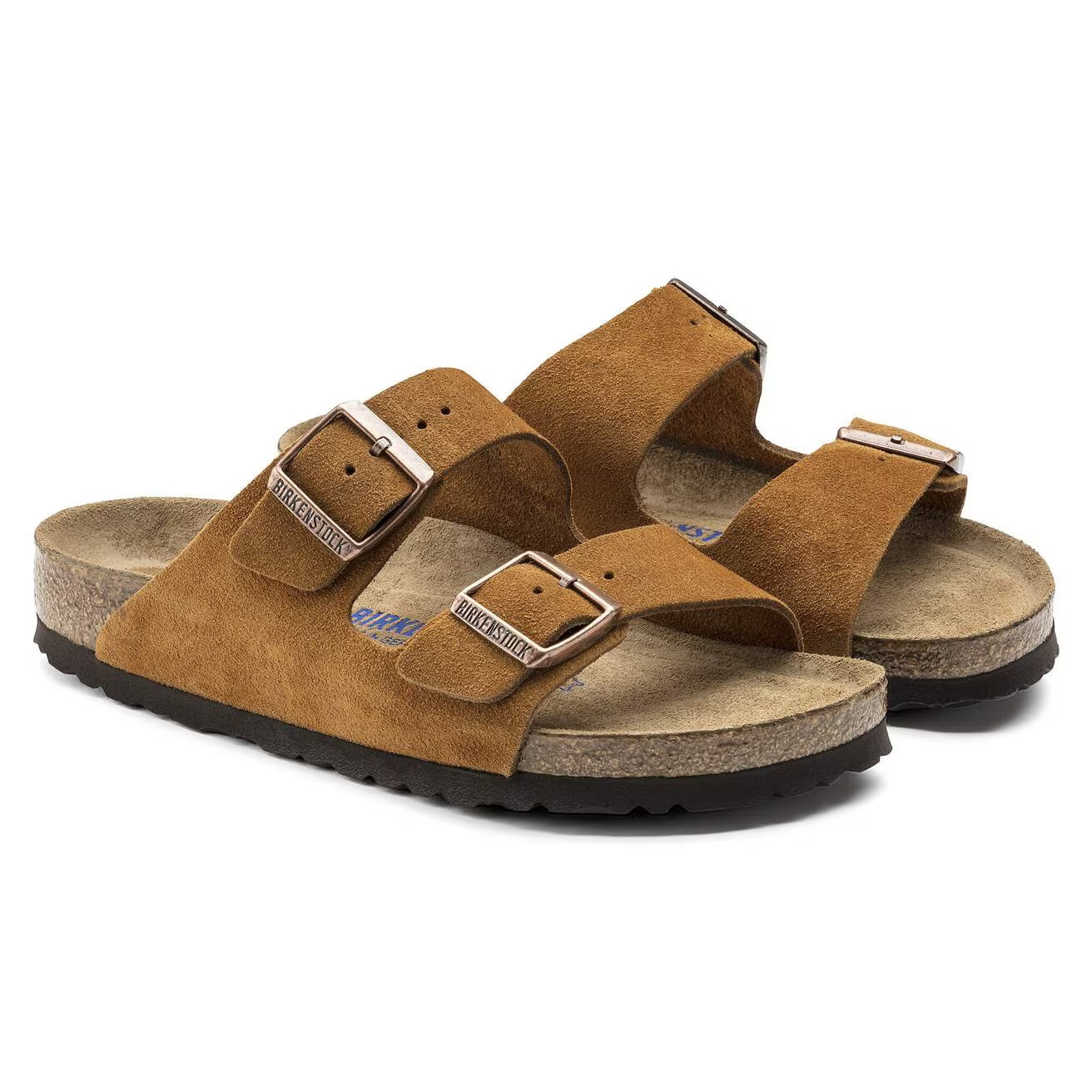 Birkenstock Arizona Soft Footbed Suede Leather Sandals Taupe Black Mocha Mink