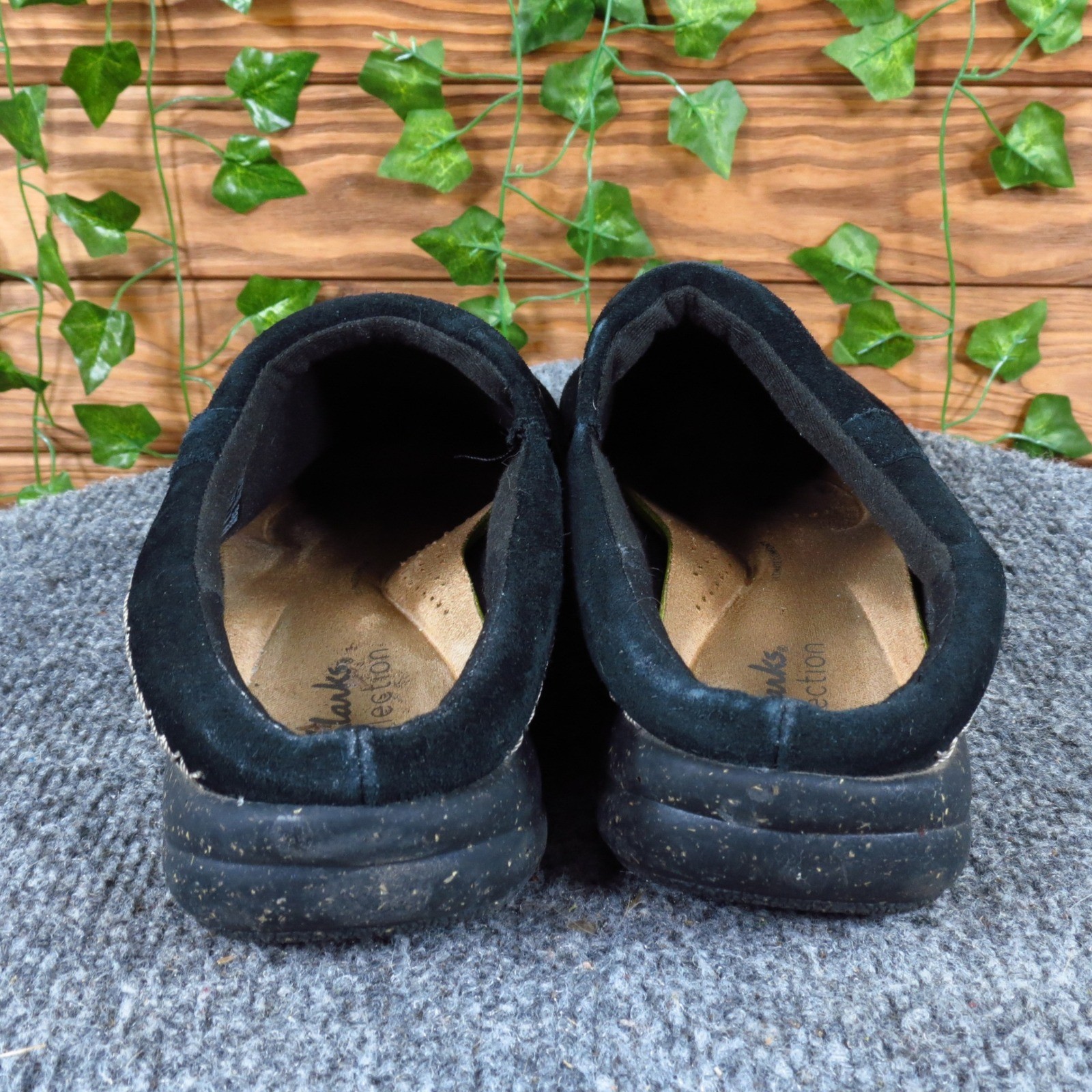 Clarks Roseville Echo Womens Mule Size 8.5 Casual Daily Wear Black Suede Slip On