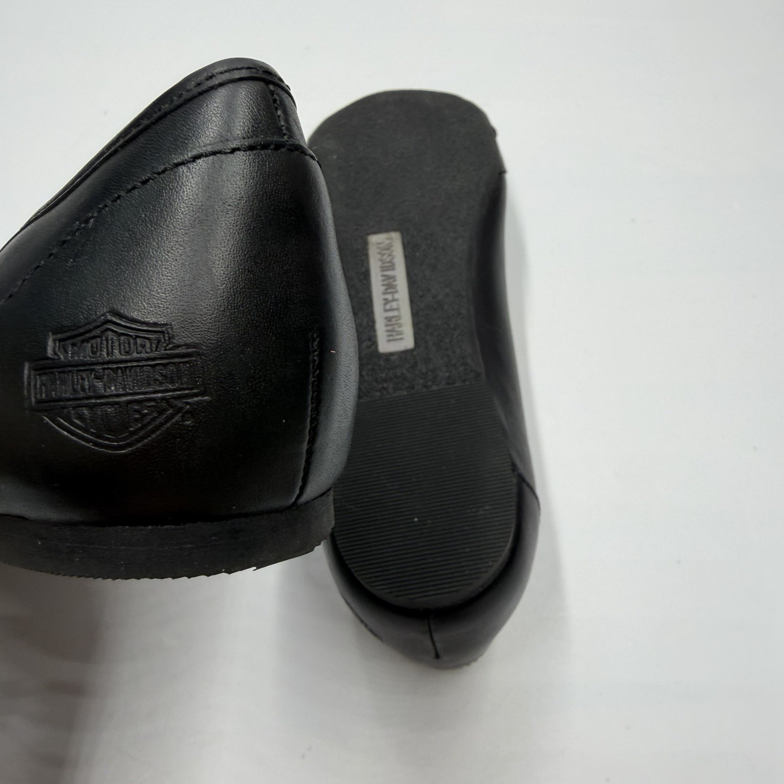 Harley Davidson Shoes Denna Black Leather Flats Women’s Size 8