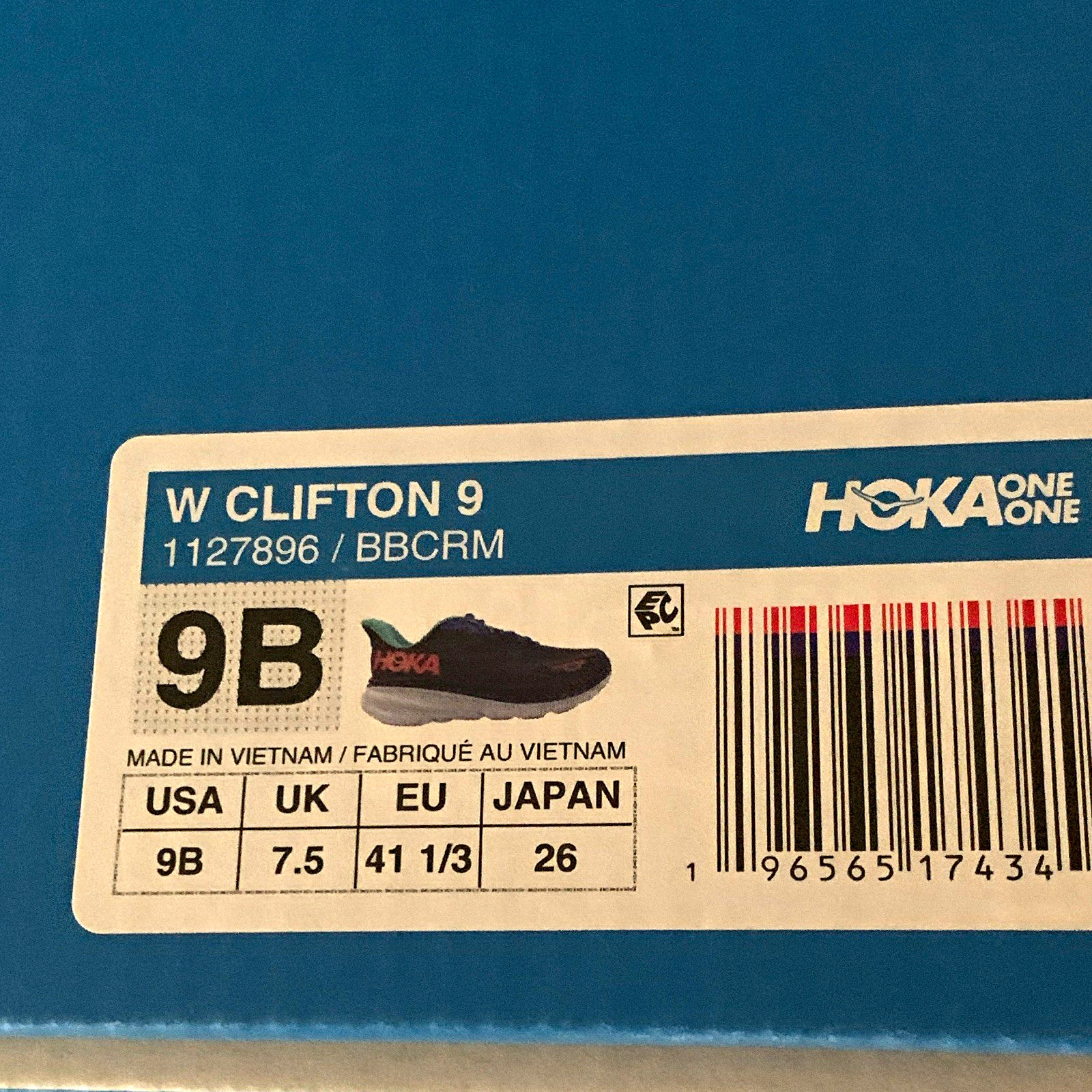 HOKA ONE ONE Clifton 9 Bellwether Blue/Women’s Mesh Running Shoes