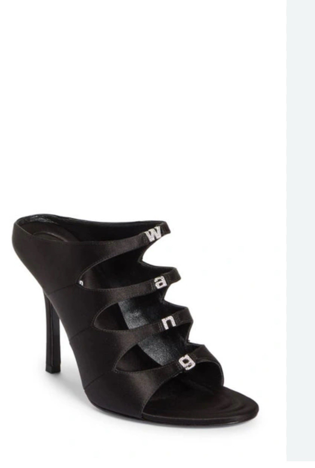 Alexander Wang Lolita 105mm Crystal Logo Black Sandals 41=11