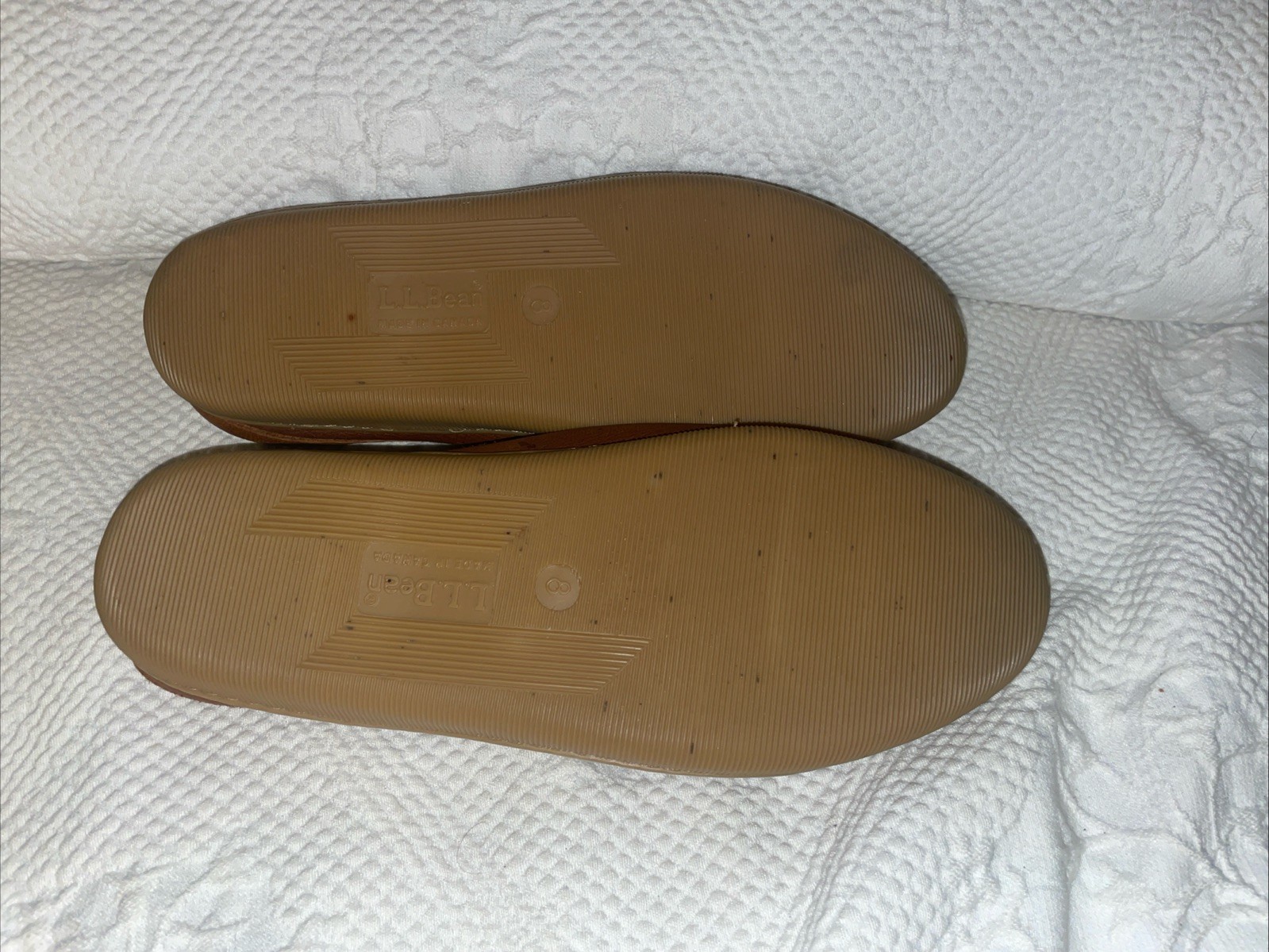 LL Bean Women’s Slippers 8M Brown Leather Buffalo Plaid Fleece Lined Slip On