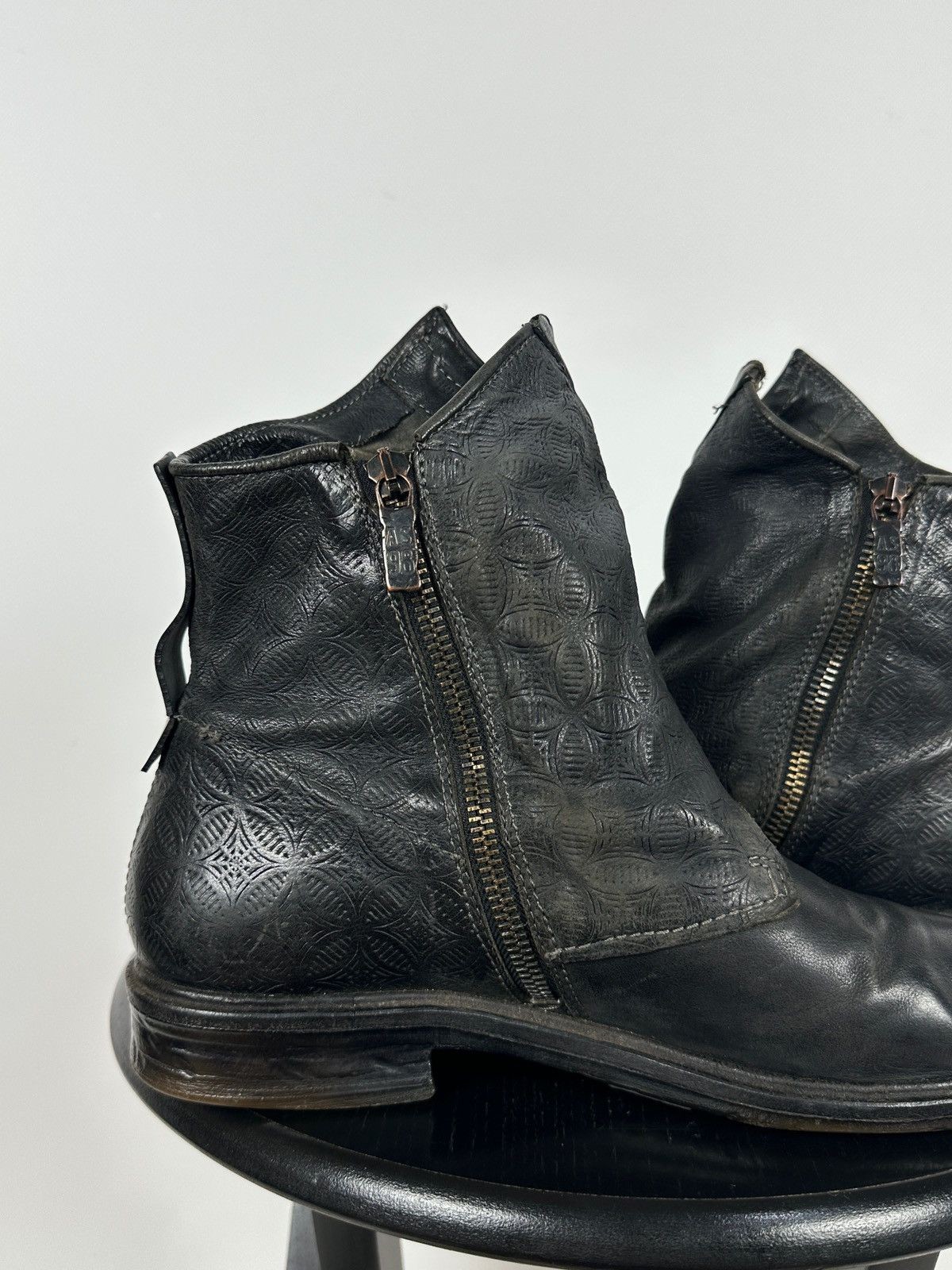 Women’s A.S.98. Airstep Black Leather Biker Gothic Ankle Boots Size 39 EUR