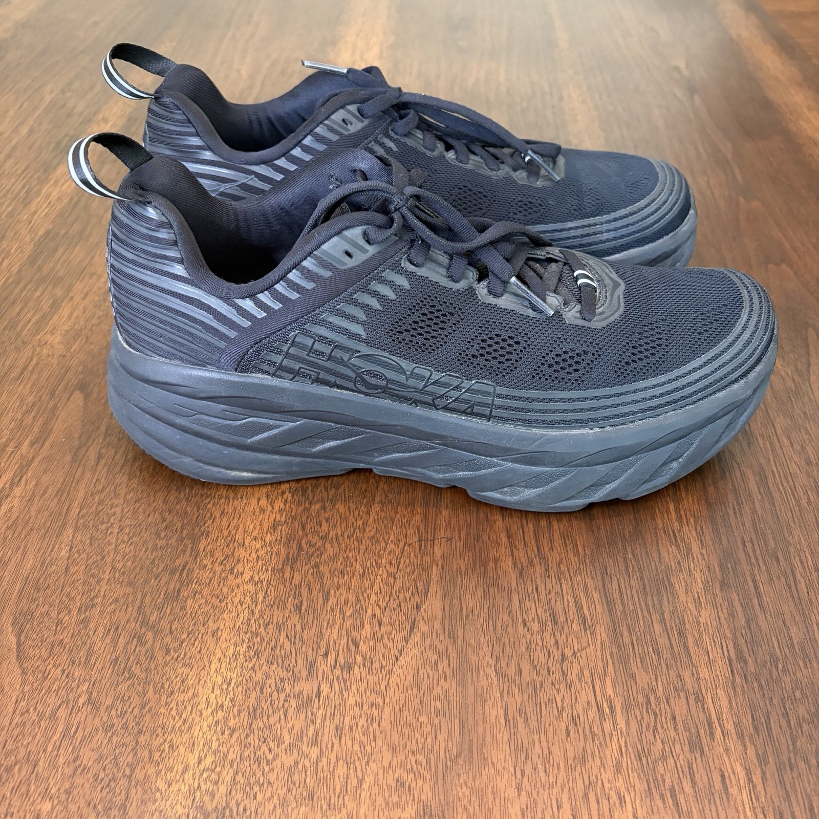 Hoka One One Bondi 6 Women’s Sz 9 Triple Black Running Shoes 1019270 BBLC