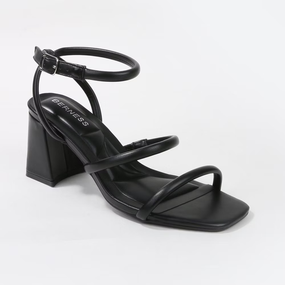 Berness Women Candy Minimalist Strappy Block Heels Gold 6