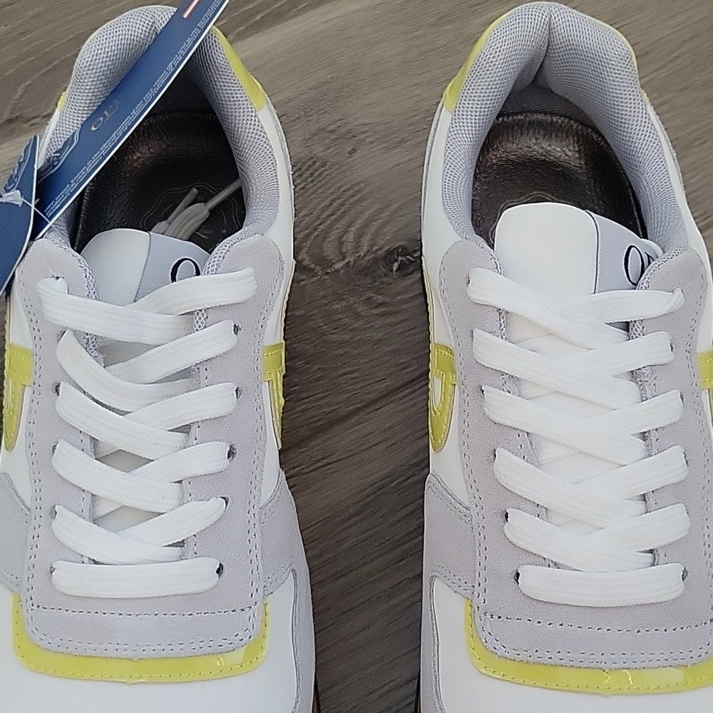 OPP France Designer Womens White Lace Up Suede Leathet Sneakers 9.5/41EU NIB