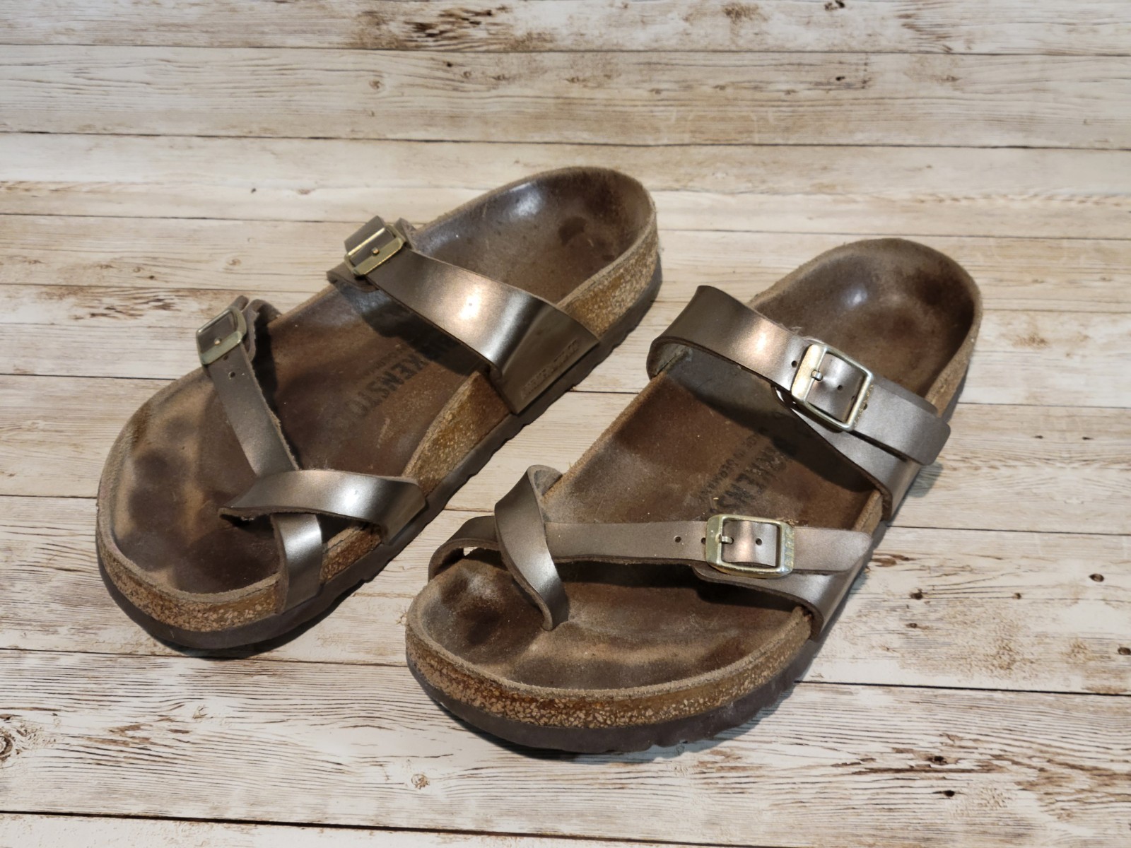 Birkenstock Mayari Metallic Bronze Leather Sandals Women’s US 7 EU 37