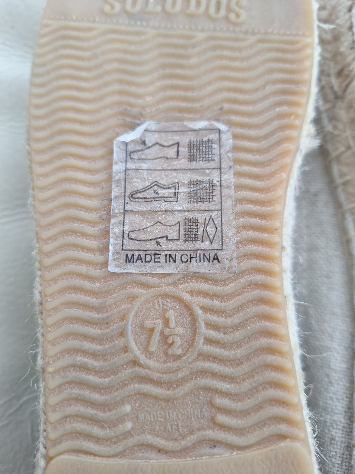 Mary Matson Soludos Sz 7.5 EU 38 UK 5.5 Lobster Crab Beige Canvas Espadrille