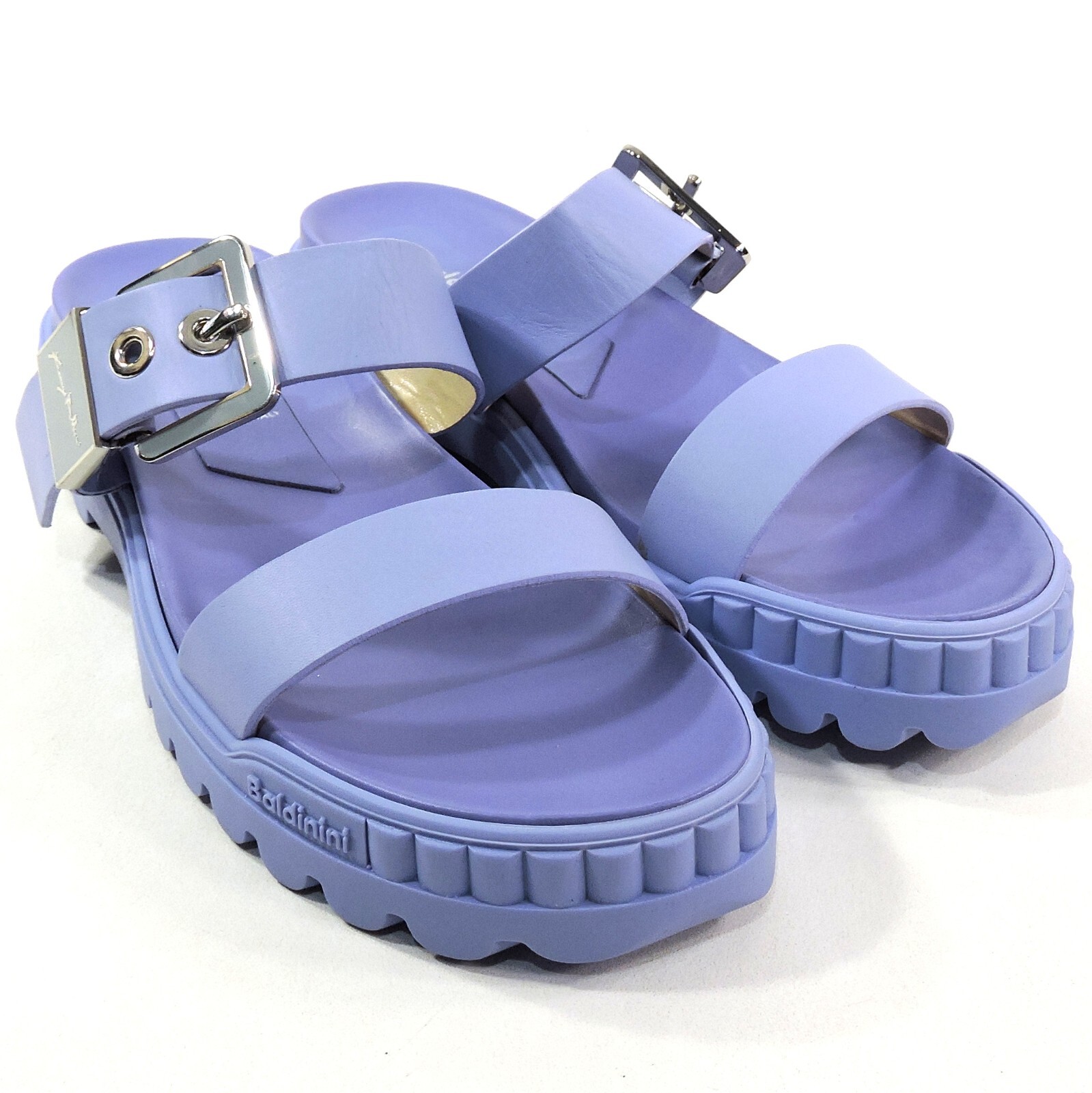 BALDININI 🇮🇹 WOMEN’S BLUE SOFT LEATHER COMFORT SUMMER MULES