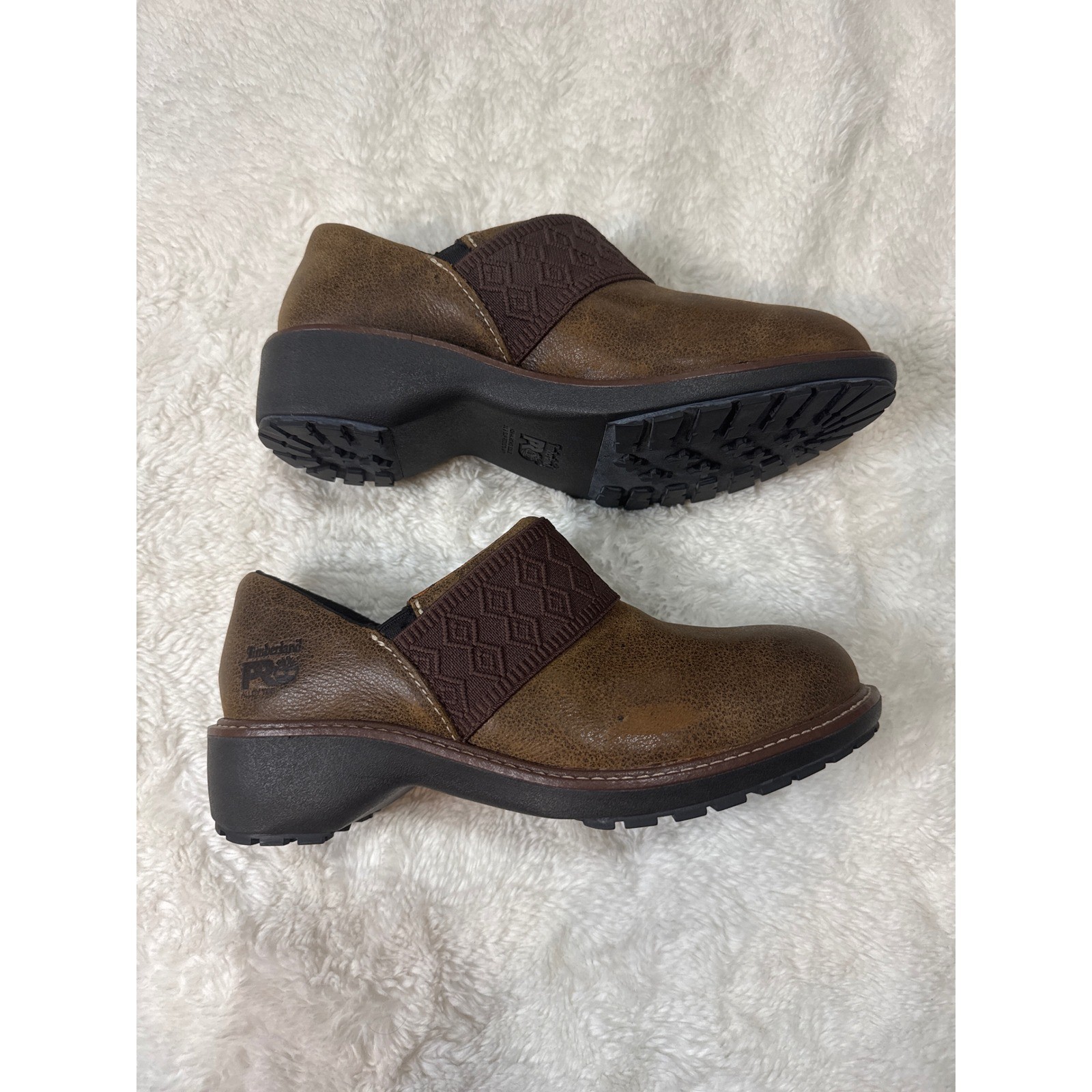 Timberland PRO Renova ESD Clogs Women 6.5 Brown Good Slip Resistant Work Shoes