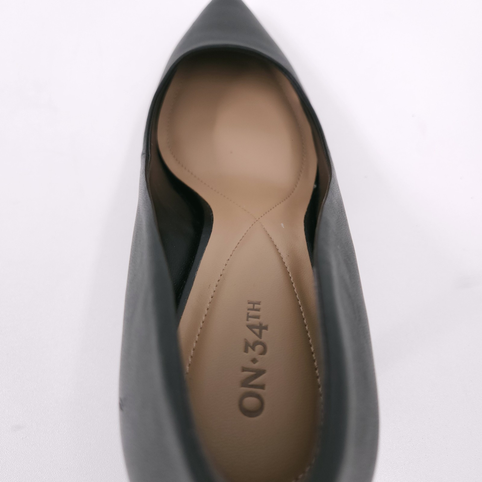 On 34th Jeules Black Stiletto Slip On Pointed Toe Pumps Womens Size 10.5 M