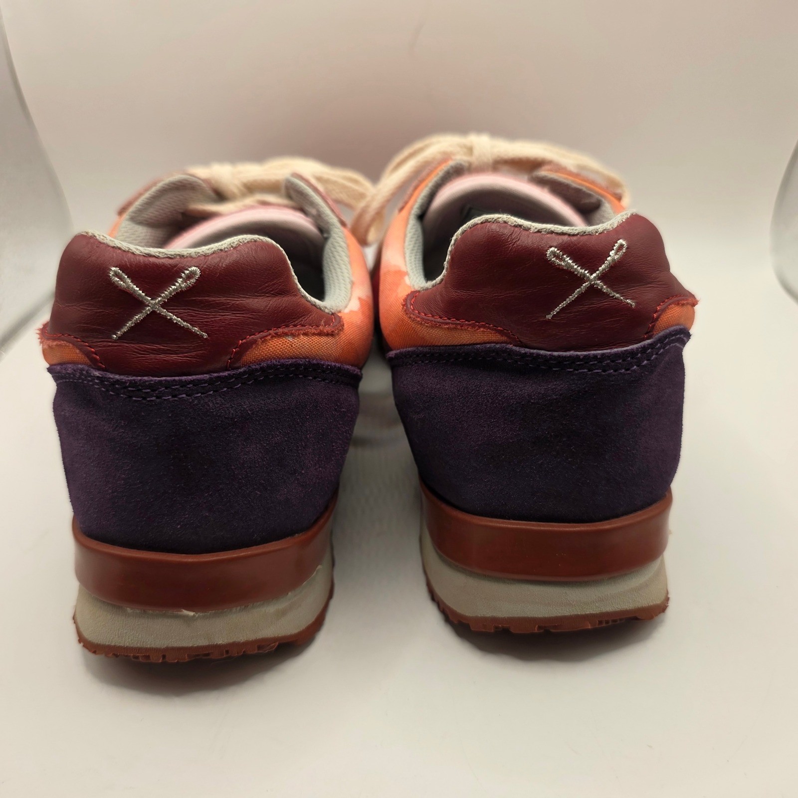 Inkkas Low Top Sneakers Sunset Mountain Print Burgundy Suede Womens 9 Mens 7