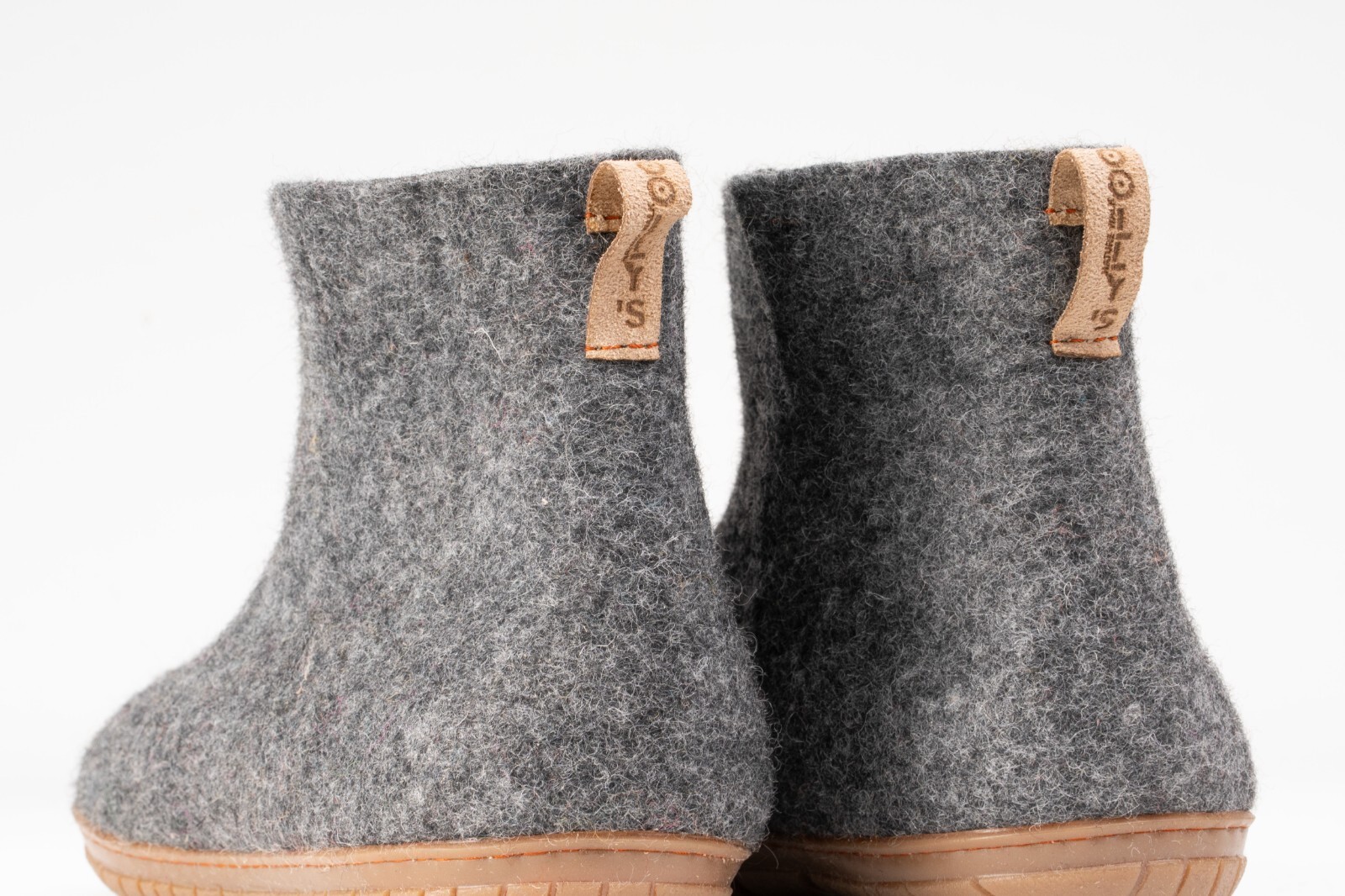 Charcoal Handmade Outdoor Low Boots With Rubber Sole – Wool Felted Boots