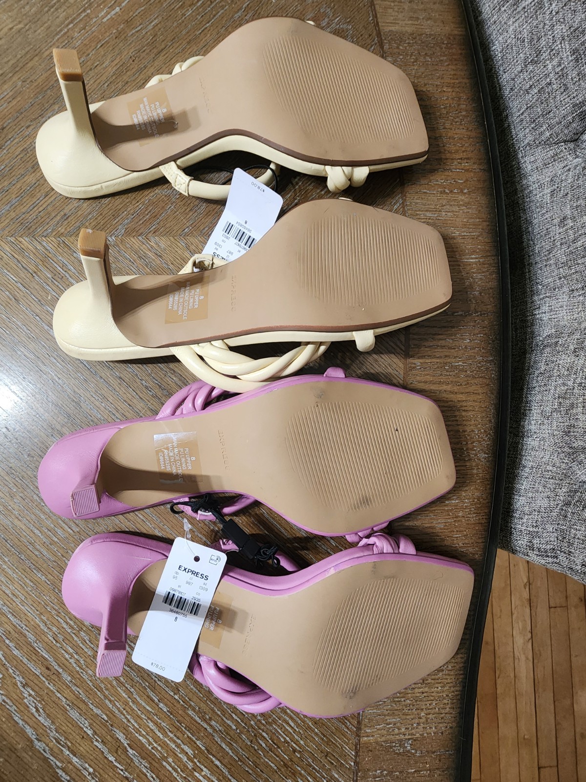 Brand New Express Heels Size 8- 2 Pairs(pink and beige)