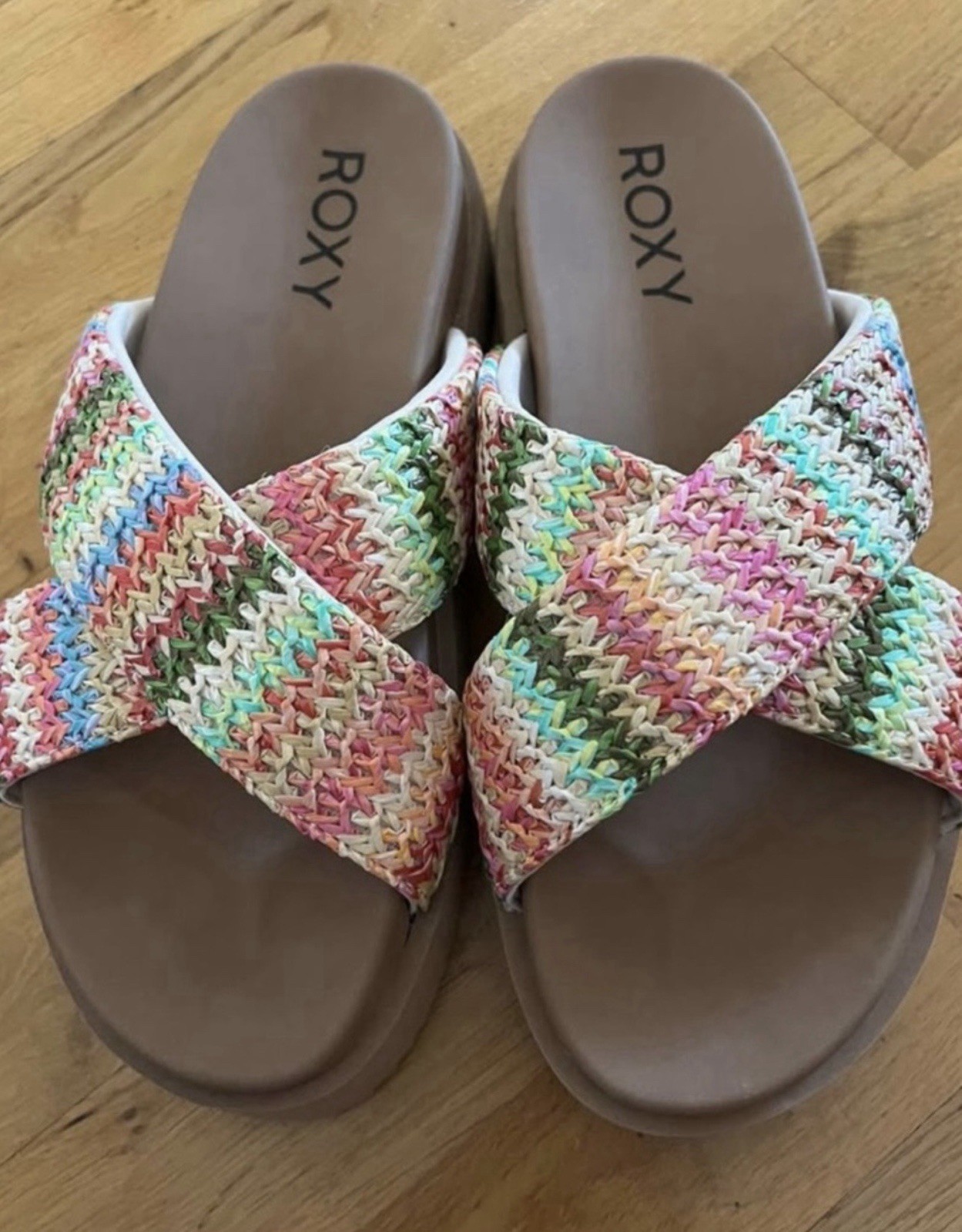 New Roxy Womens Syenna Hi Flat / Platform Sandal Woven Multicolor Women’s US 9