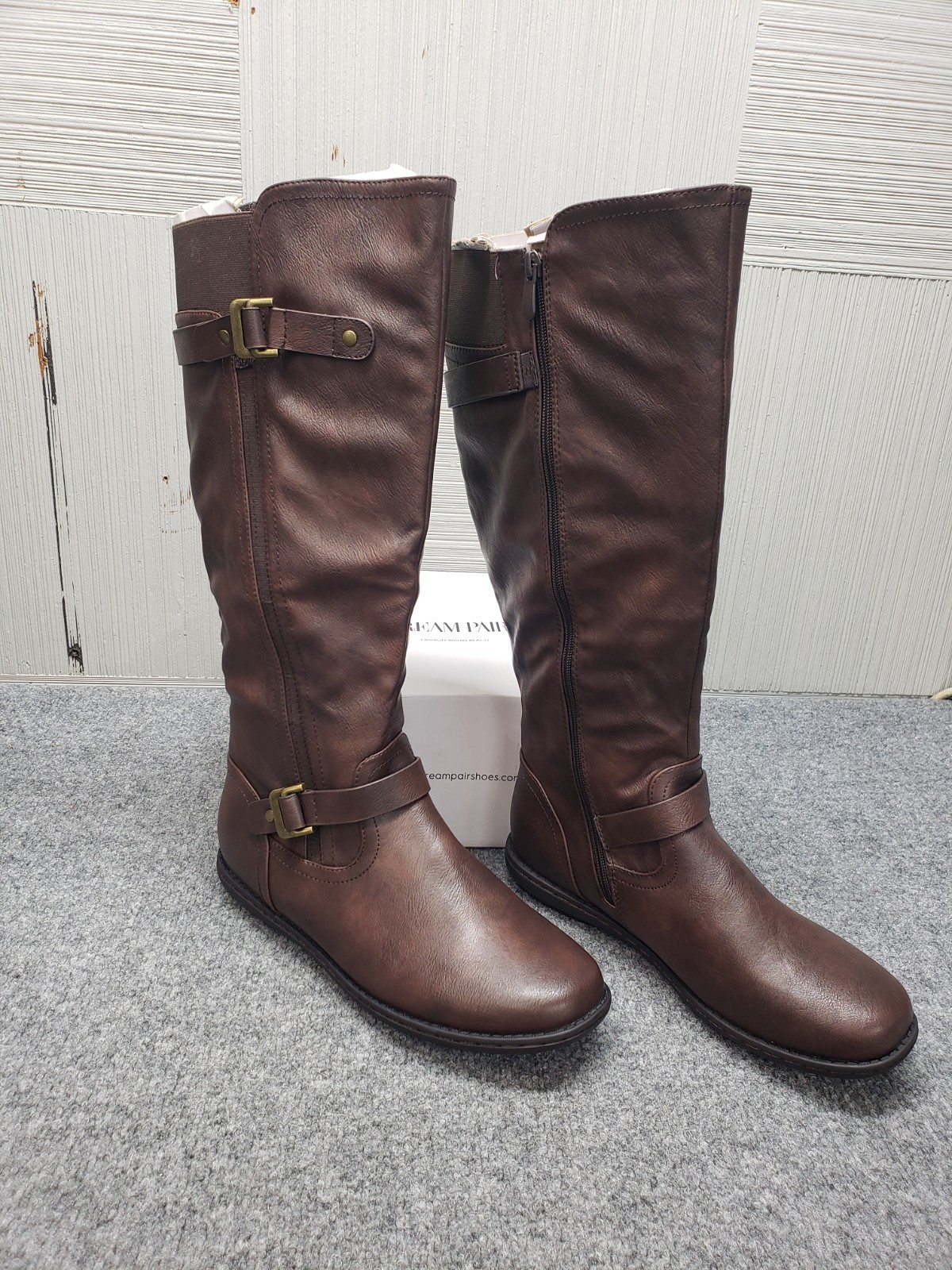 Dream Pairs Women Boots 10 Brown Faux Fur-Lined Knee High Winter Fall Tall Boots