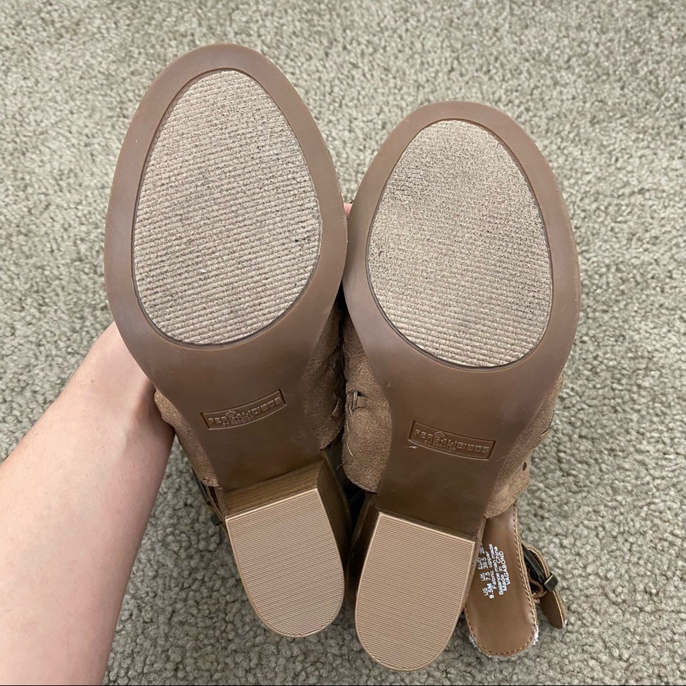 Fergalicious Vagabond Open Toe Booties 9.5
