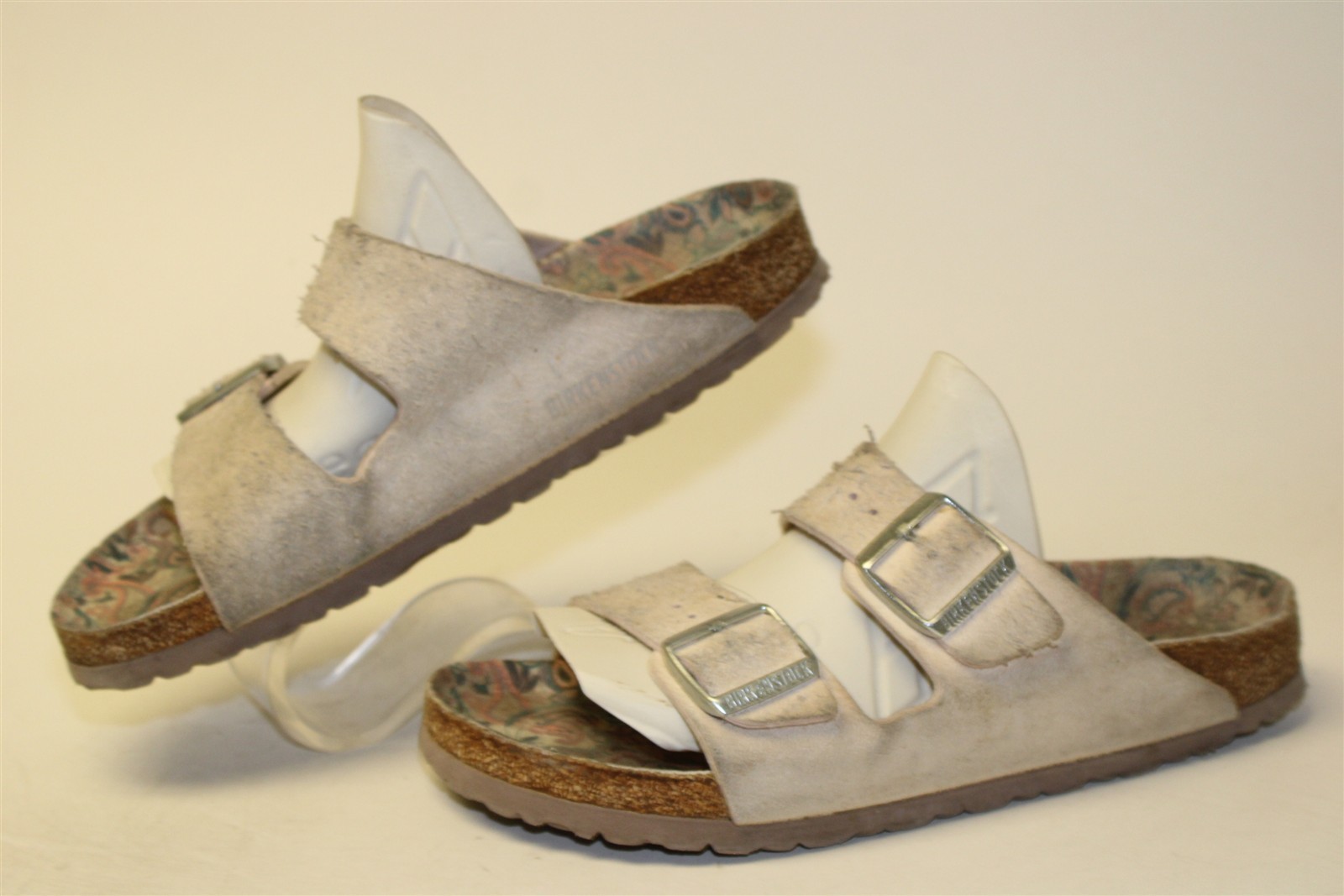 Birkenstock Women Size 9 N 40 Mens 7 Arizona Slide Ecru Vegan Germany Made Shoes