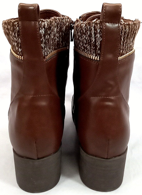 Cloudwalkers by Avenue Women’s 13 Rita Boots Brown Inner Zip & Lace Up 2″ Heel