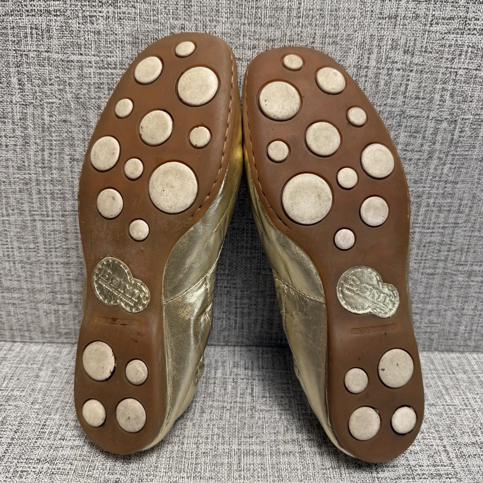 Børn Shoes Women’s Sz 7 (EU 38) Gold Leather Metallic Coquette Ballet Flats