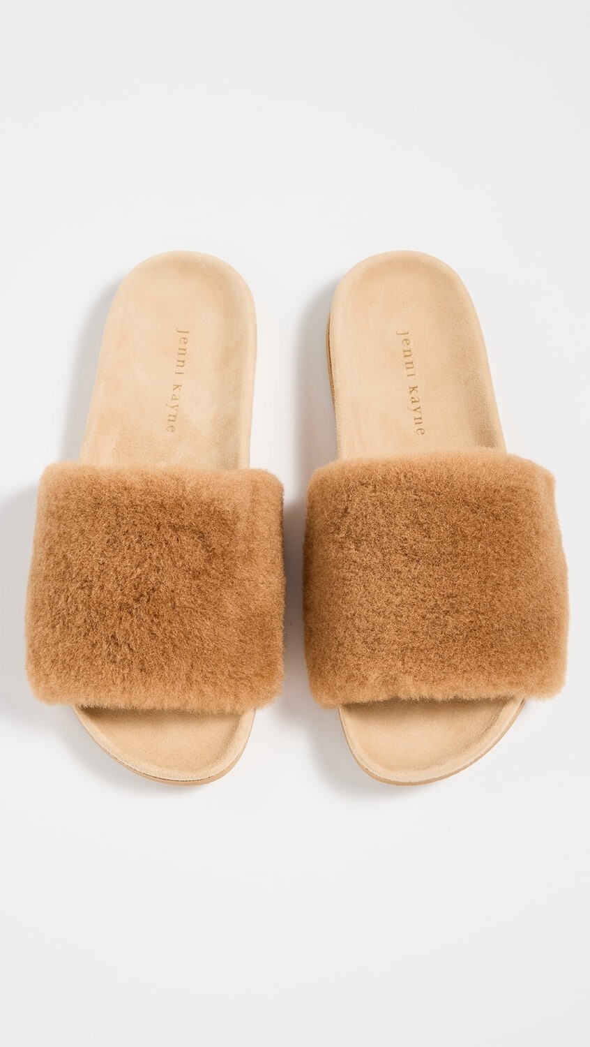 Brand New Jenni Kayne Shearling Slide Sandals Size 39 9 Made in Italy MSRP $325
