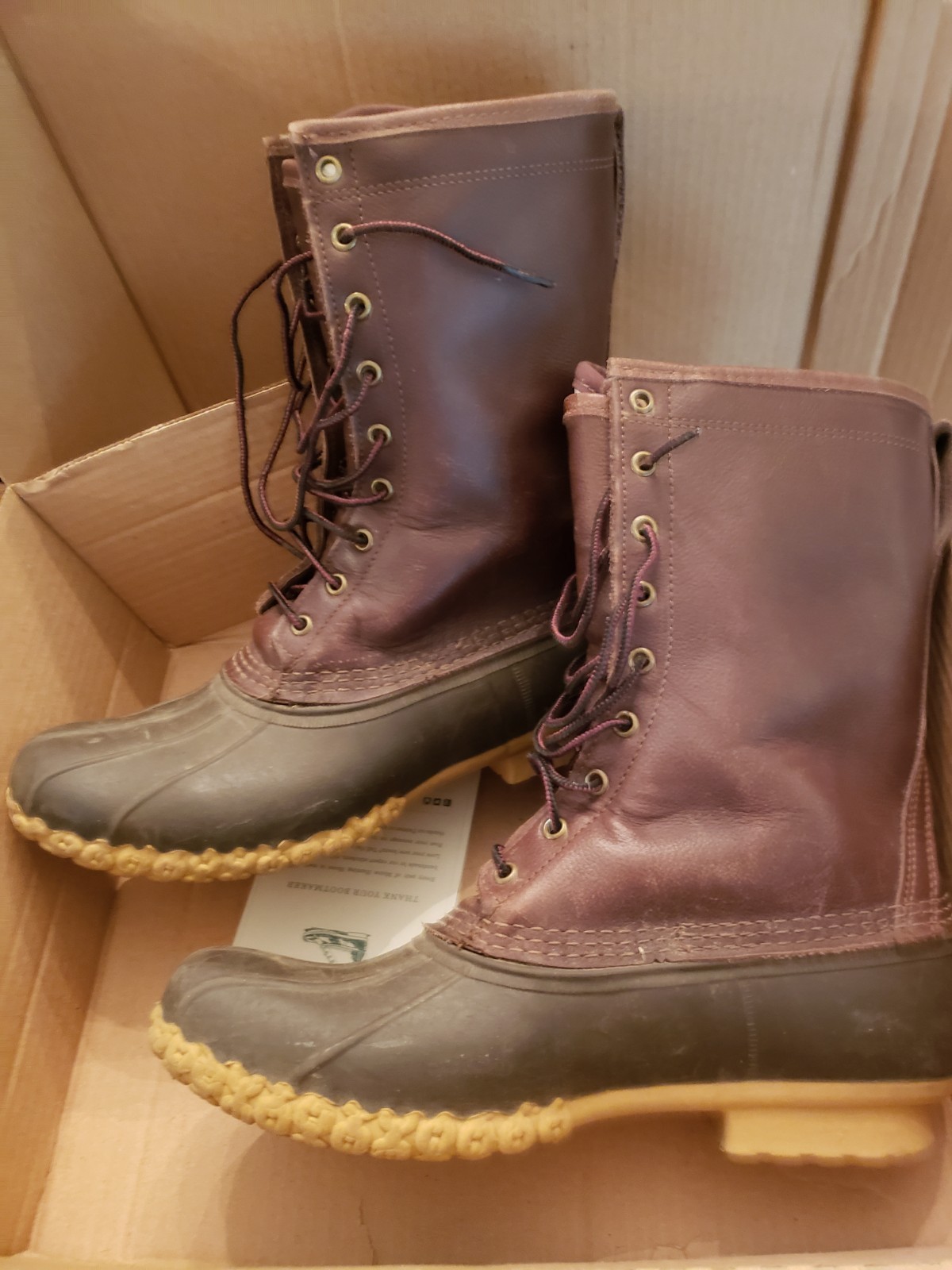 🥾EUC 🥾 L.L. Bean🥾 MENS 8” LLBEAN HUNTING BOOTS Brown LEATHER GoreTex; Size 9M