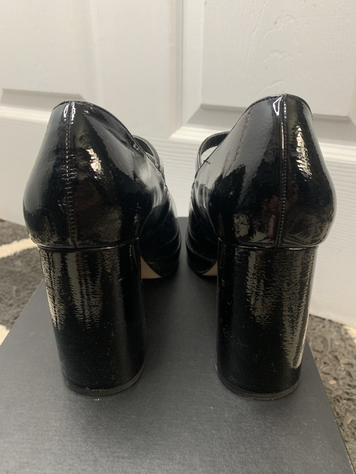 Circus by Sam Edelman Black Patent Leather Platform Mary Jane Square Toe 8M