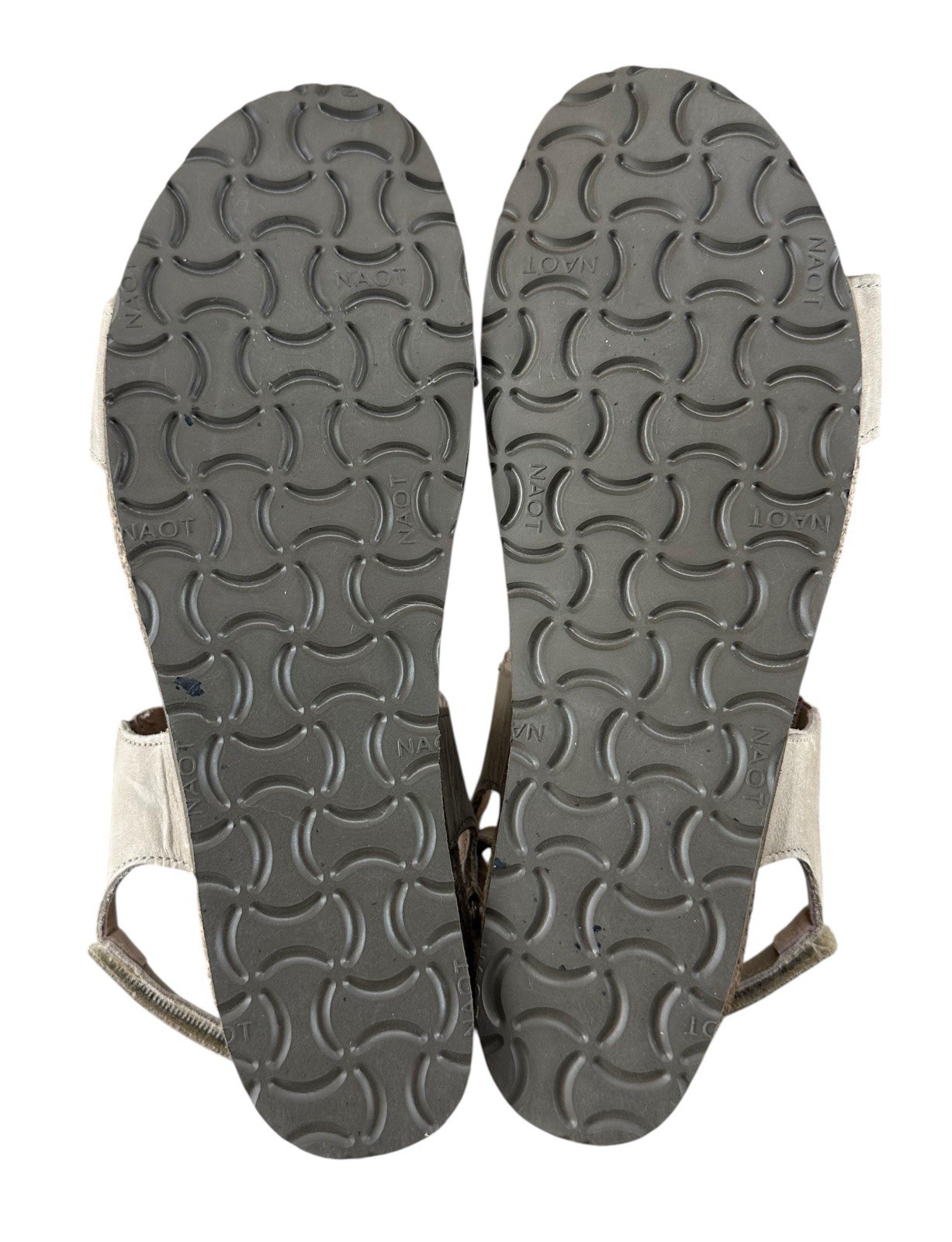 Naot Women’s Lisa Rhinestone Taupe Sandals Hook & Loop Size 38